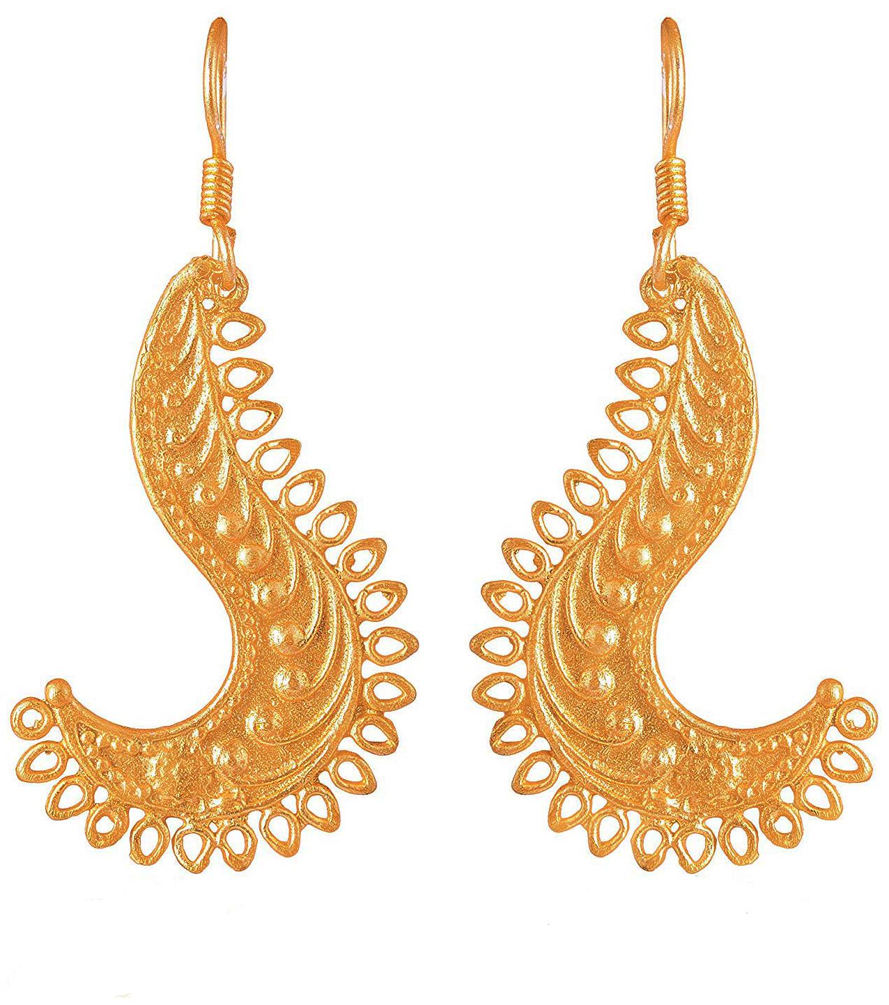 

Fashion For Sure Gold Brass Dangle Drop Earrings for Women (E274)