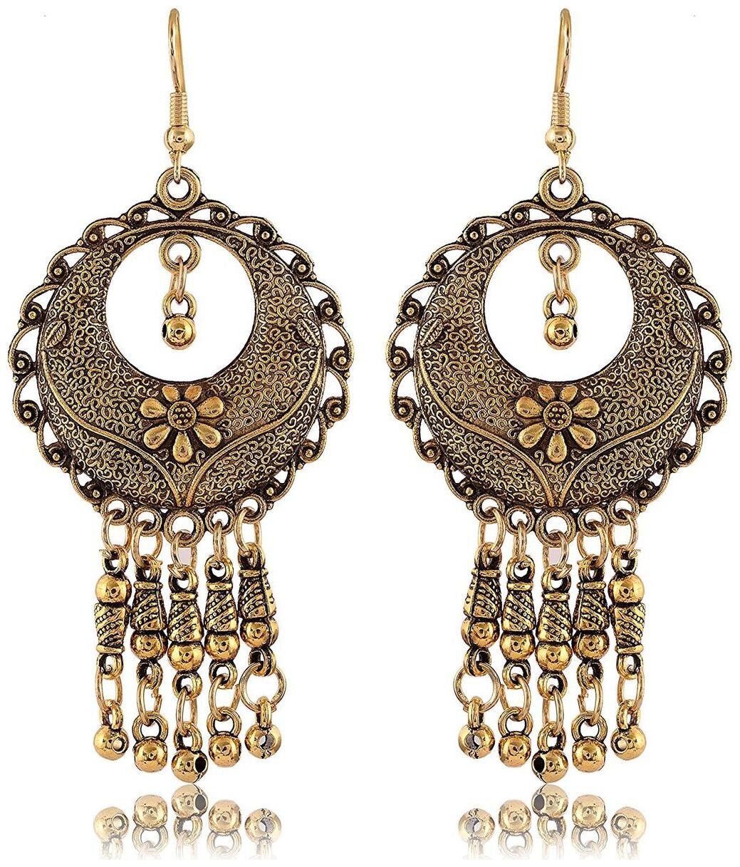 

Fashion For Sure Gold Brass Jhumki Earrings for Women (E328)