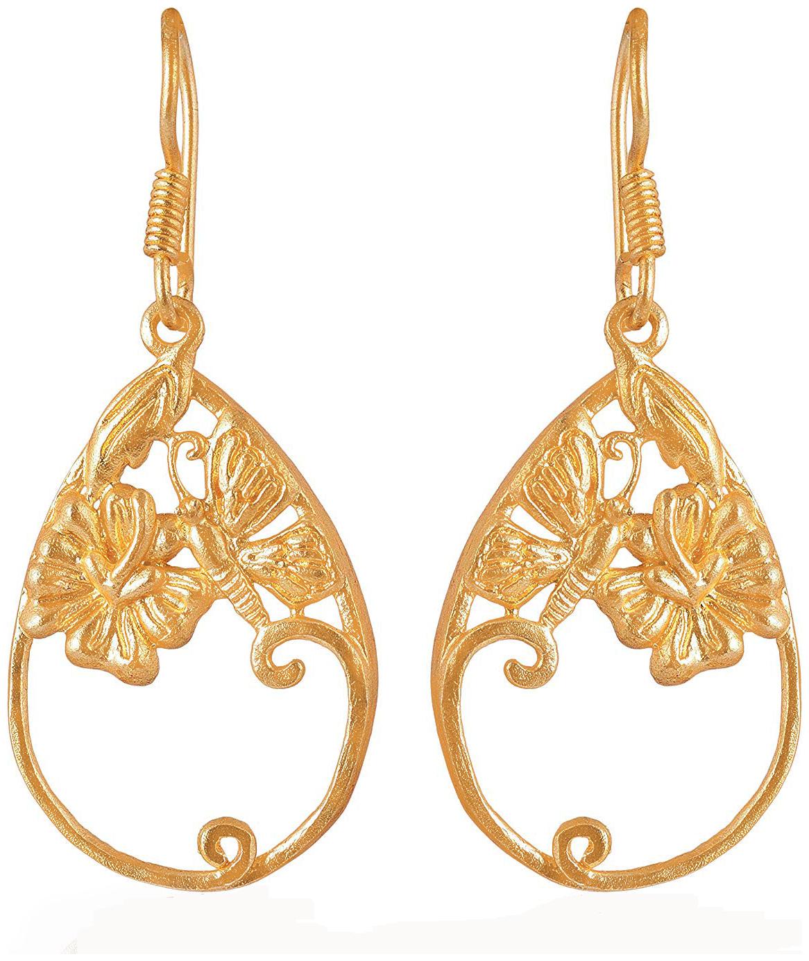 

Fashion For Sure Gold 925 SILVER Dangle Drop Earrings for Women (E280)