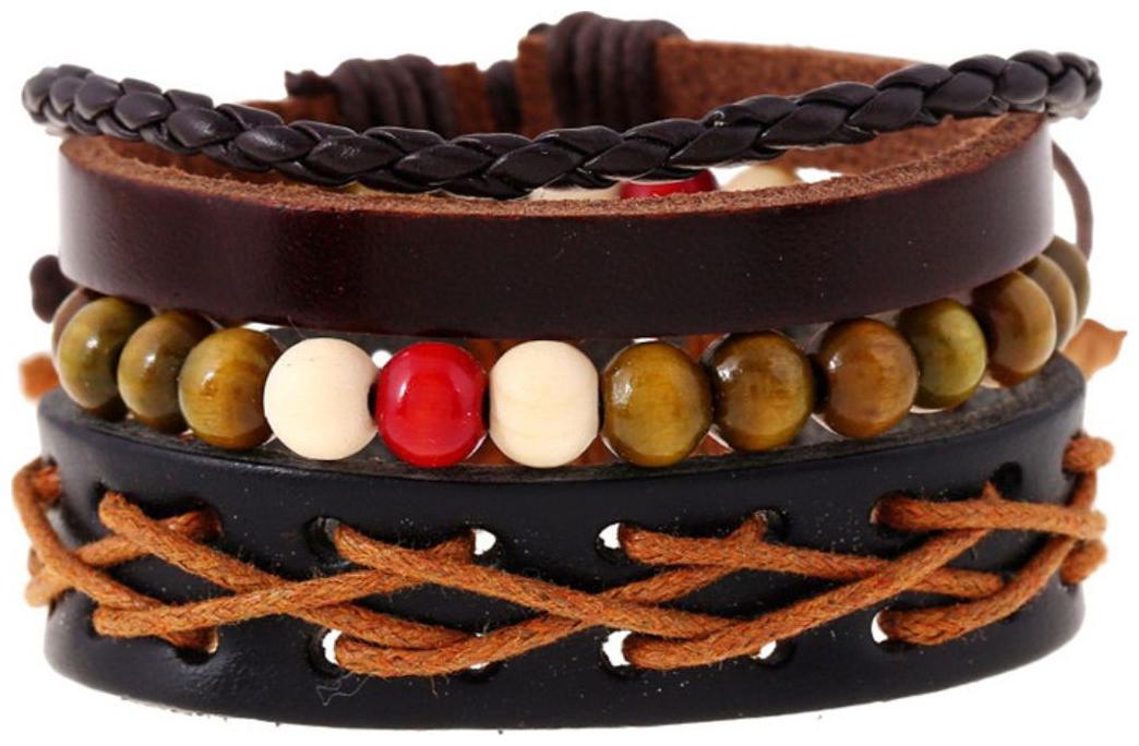 

Fashion for sure Manufacturers selling ancient ways hand rope leather bracelet with multilayer suit bracelet (J100)