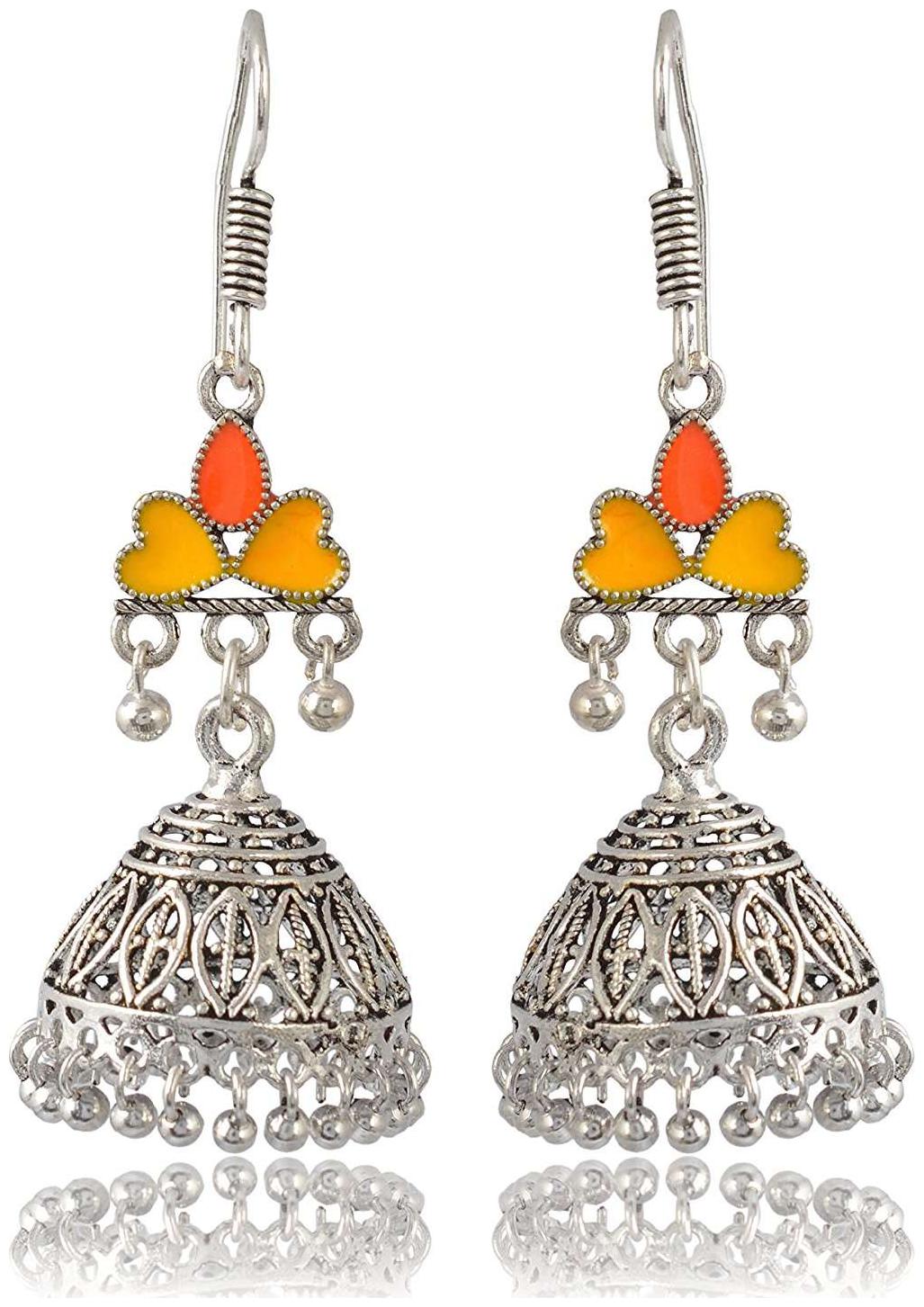 

Fashion For Sure Silver Brass Jhumki Earrings for Women (E161)