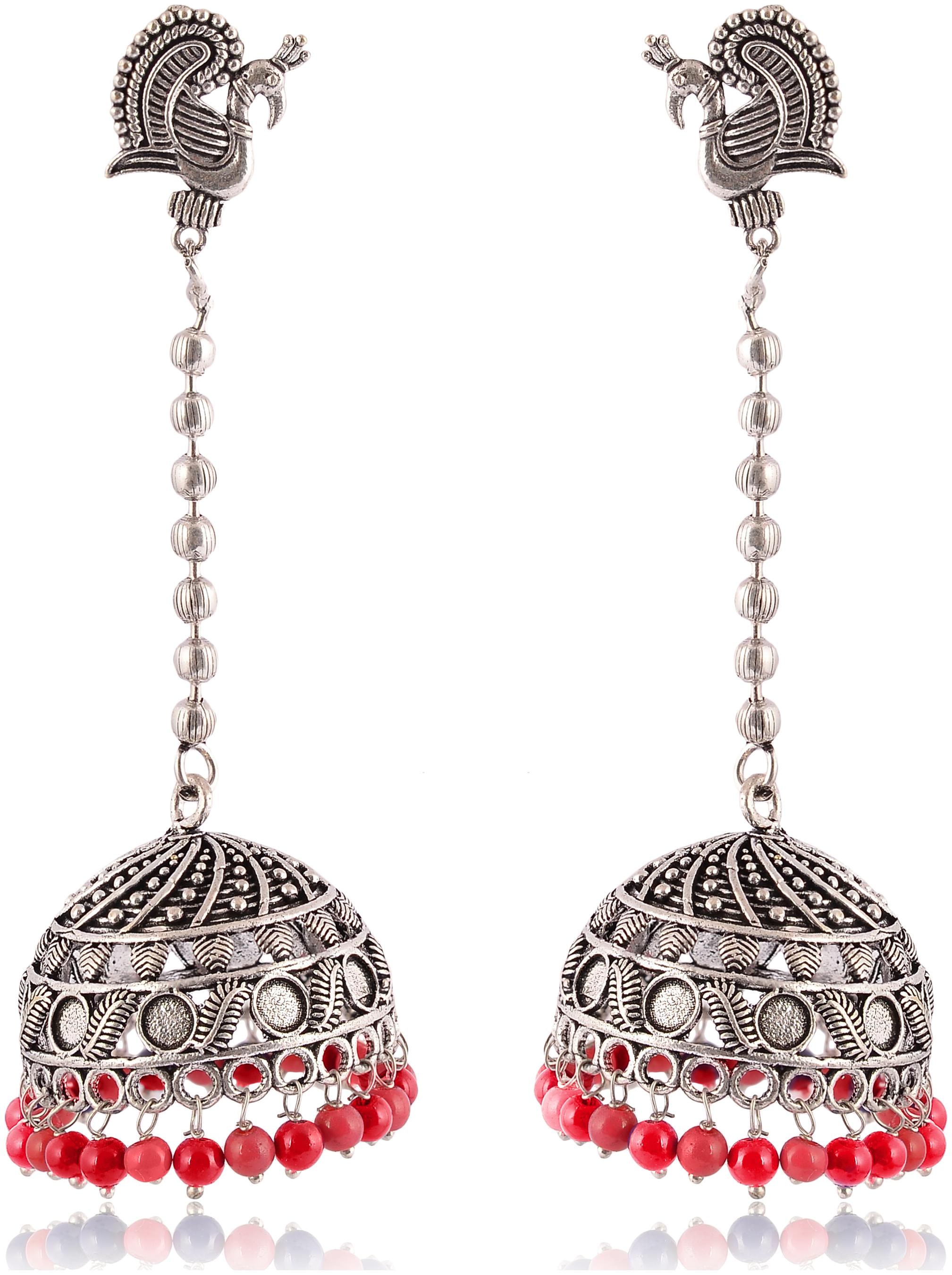 

Fashion for sure Silver Brass Jhumki Earrings For Women (E430)