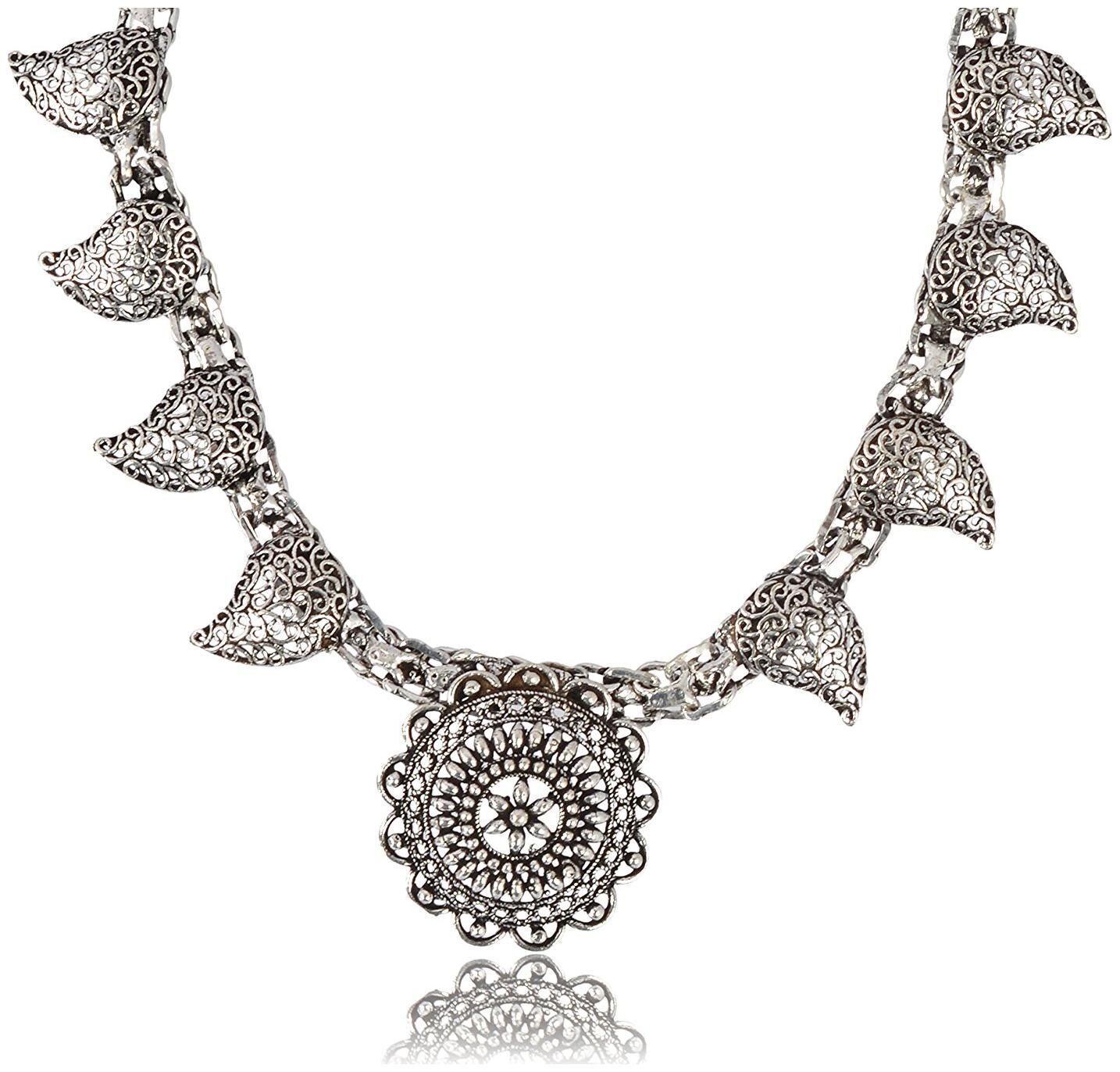 

Fashion For Sure Oxidized Silver Strand Necklace for Women (N106)