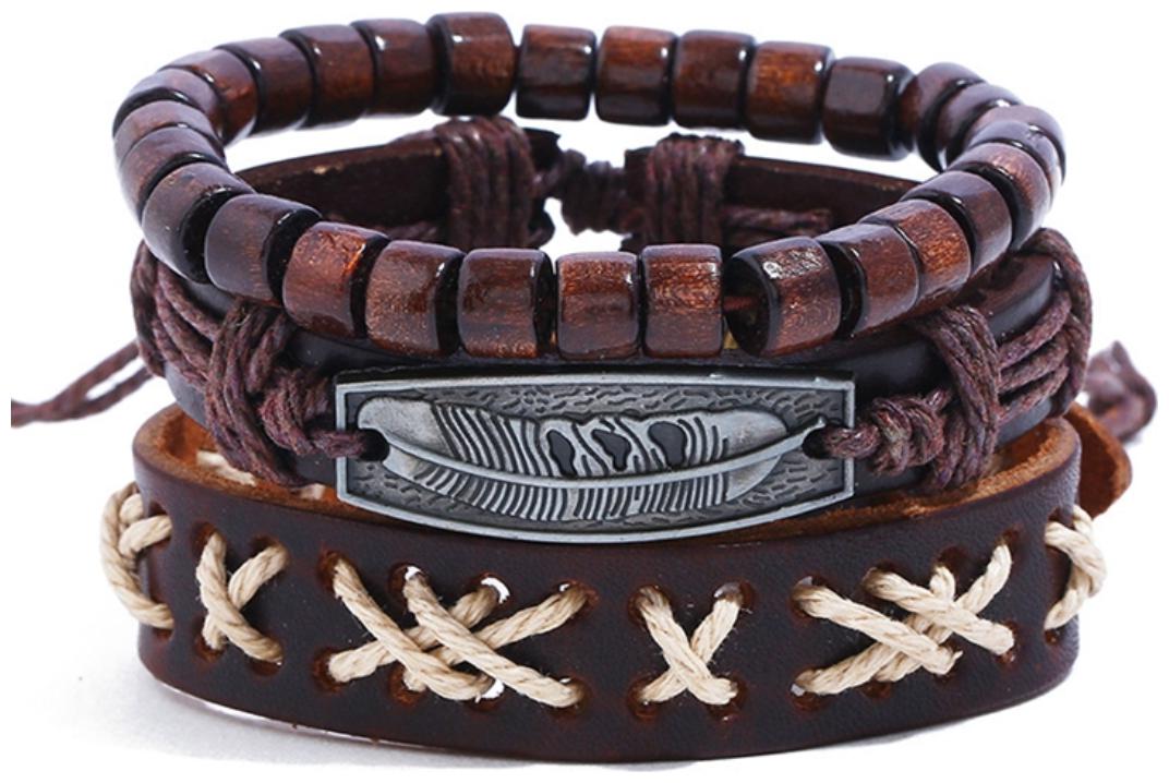 

FASHION FOR SURE weaving bracelet alloy feather DIY suit genuine leather bracelet (J225)