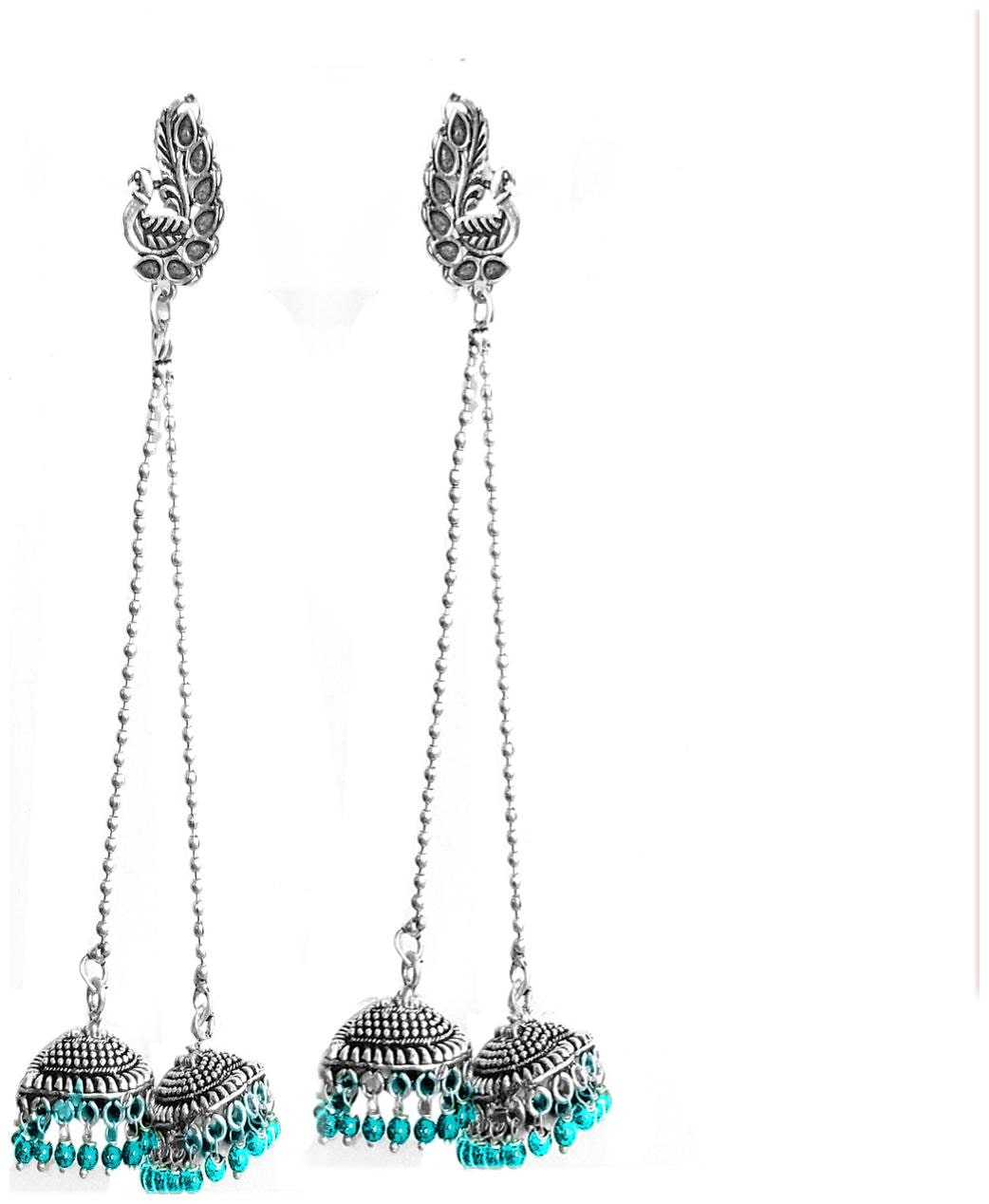 

Fashion for sure Silver Brass Jhumki Earrings For Women (E450)