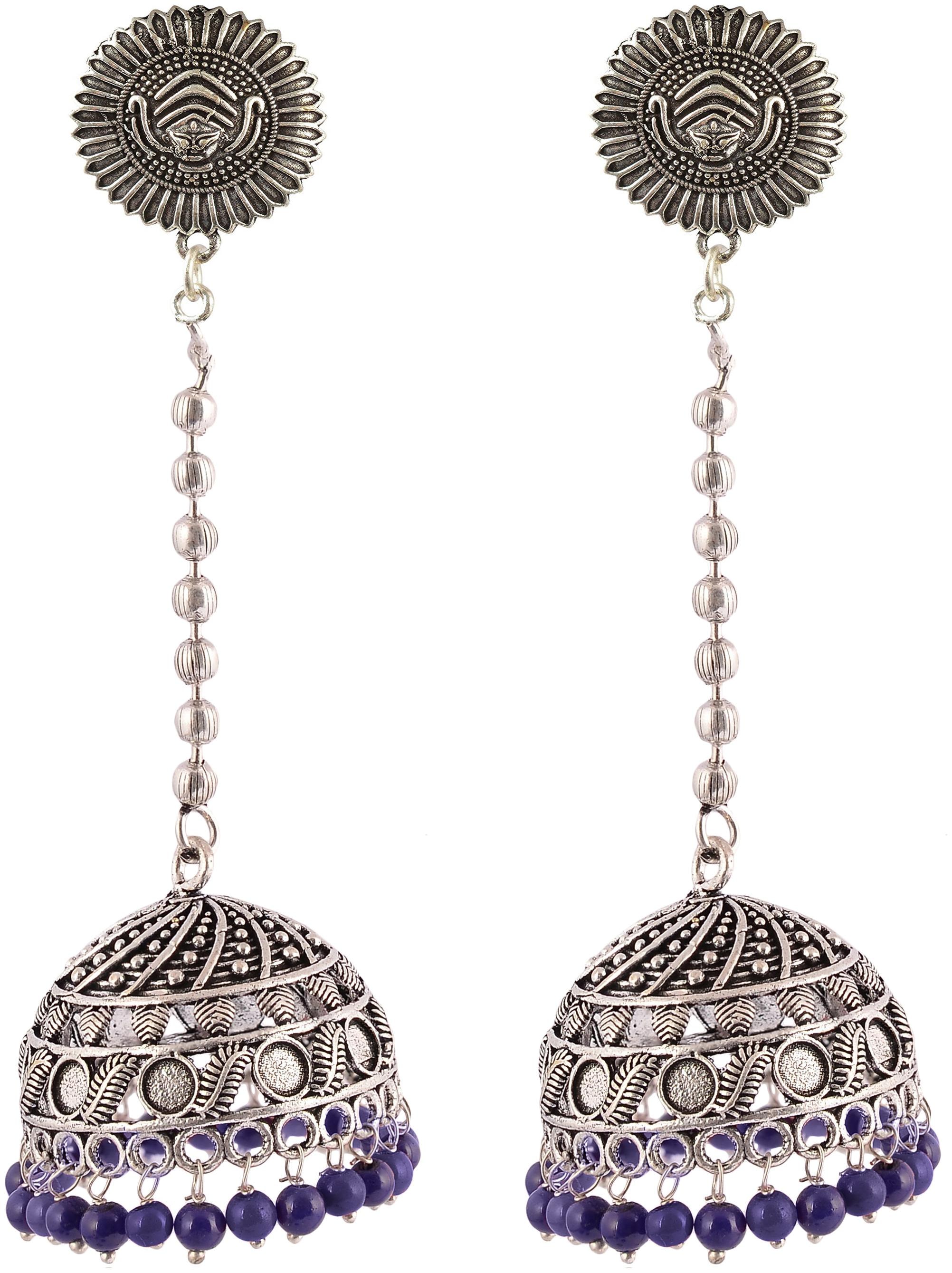 

Fashion for sure Silver Brass Jhumki Earrings For Women (E429)