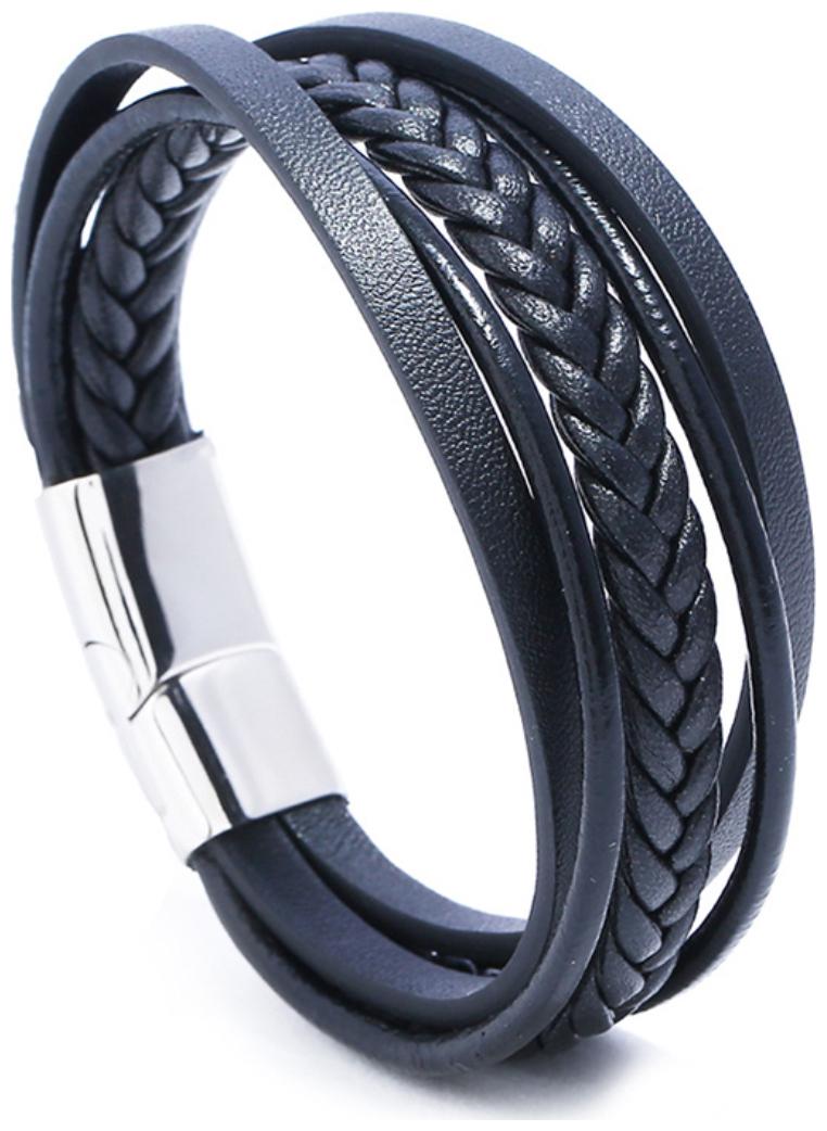 

FASHION FOR SURE Hand-woven multi-layer men s leather bracelet (J231)