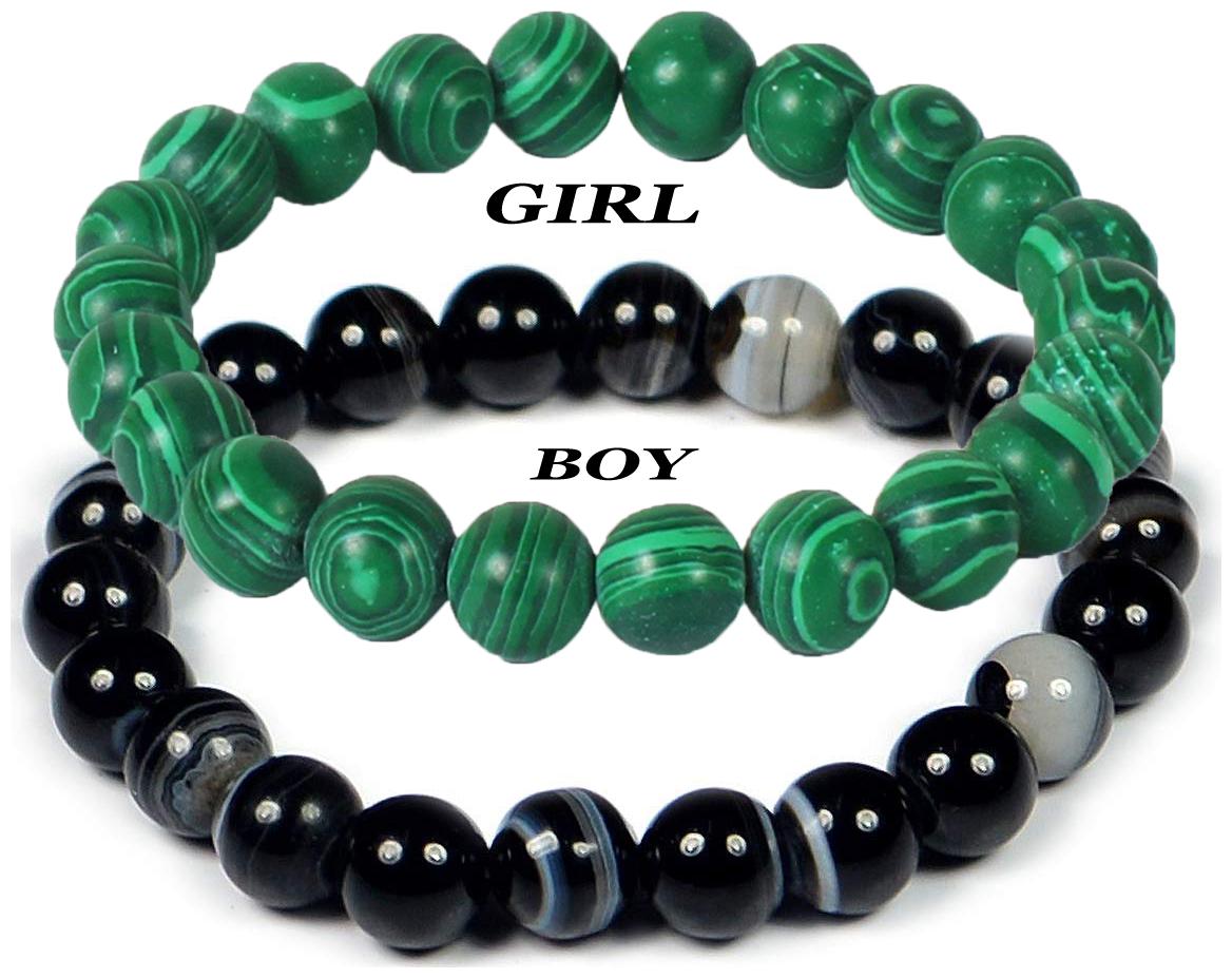 

Fashion for sure Certified Natural Stones malachite Black Sulemani Hakik Strand Bracelet for Men and Women (Bracelet 3 5 )