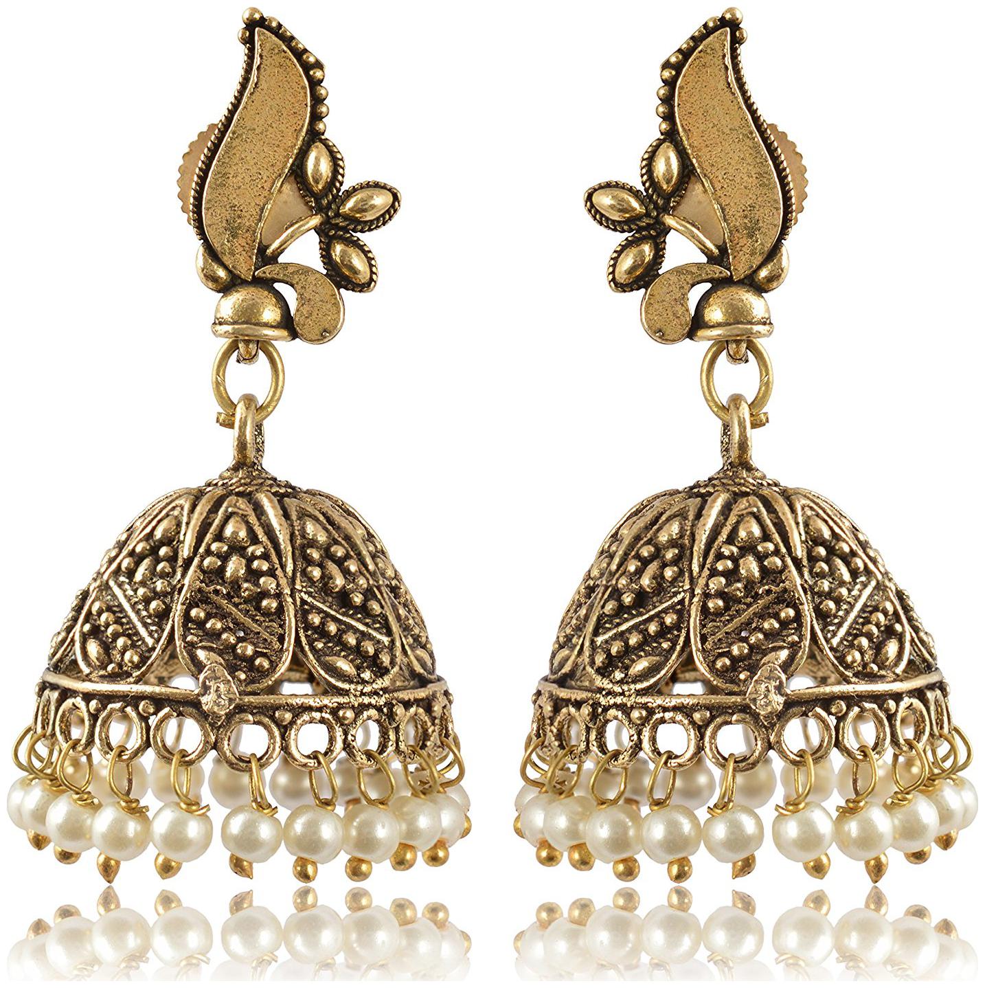 

Fashion For Sure Gold Oxidized Silver Jhumki Earrings for Women (E247)