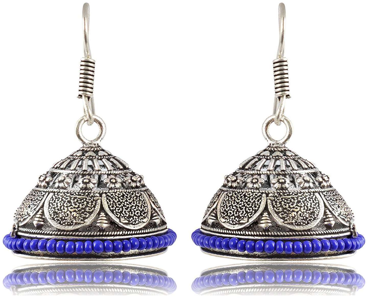 

Fashion For Sure Oxidized Silver Jhumki Earrings for Women (E253)