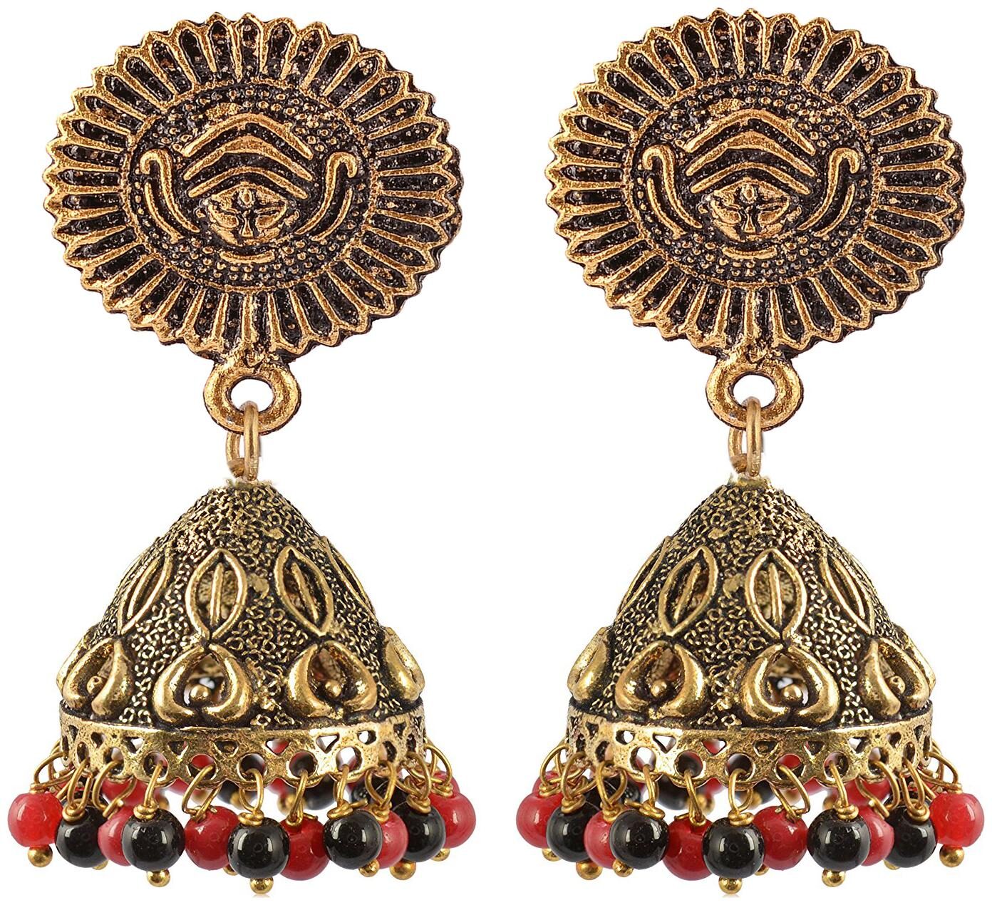 

Fashion for sure Gold Brass Jhumki Earrings For Women (E246 1)