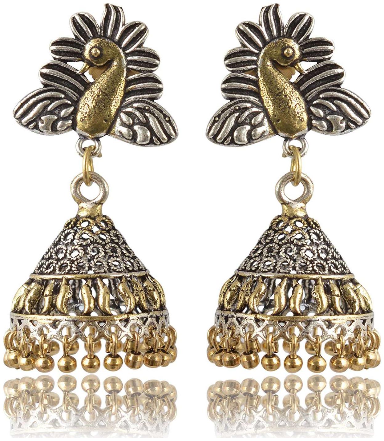 

Fashion For Sure Silver Brass Jhumki Earrings for Women (E142)