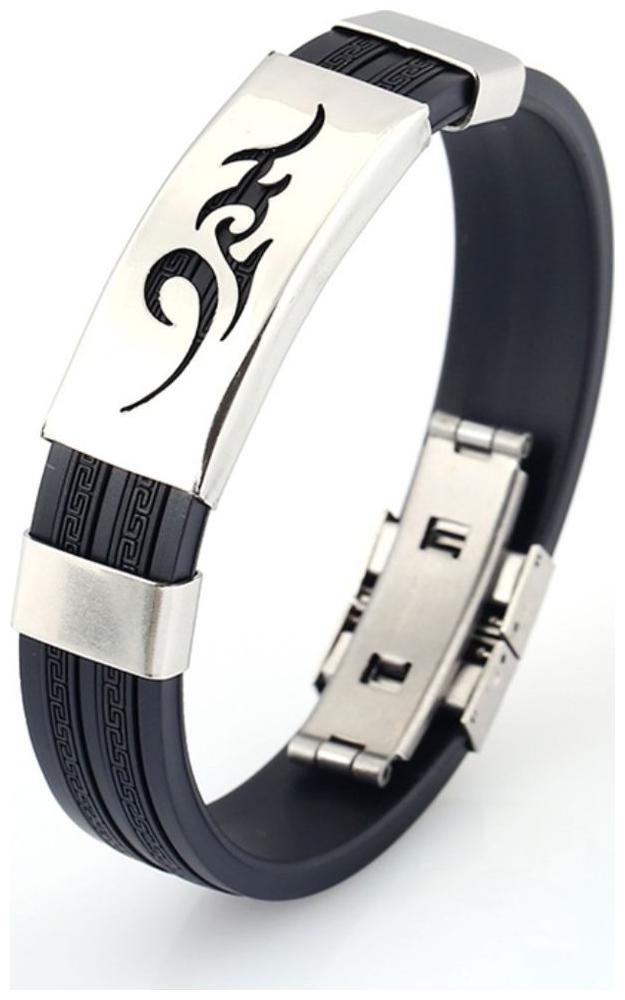 

Fashion For Sure Personality fire cloud flame Great Wall men silicone bracelet fashion stainless steel ( J153 )