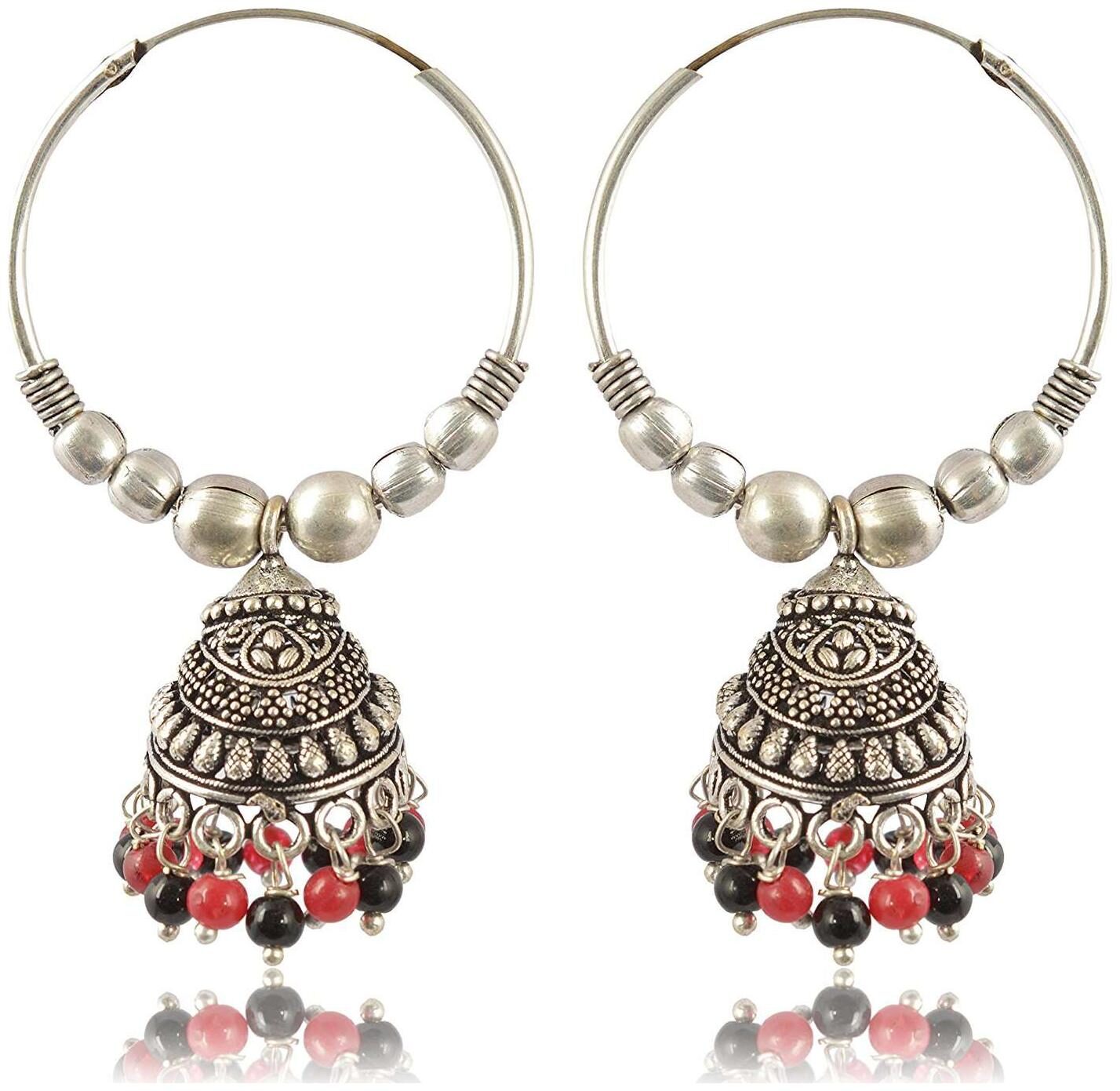 

Fashion For Sure Oxidized Silver Jhumki Earrings for Women (E228)