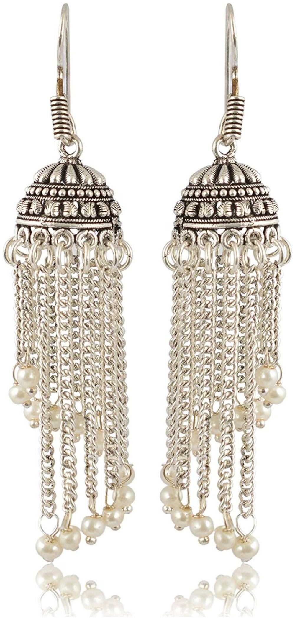 

Fashion205 Silver Metal Jhumki Earring For Women