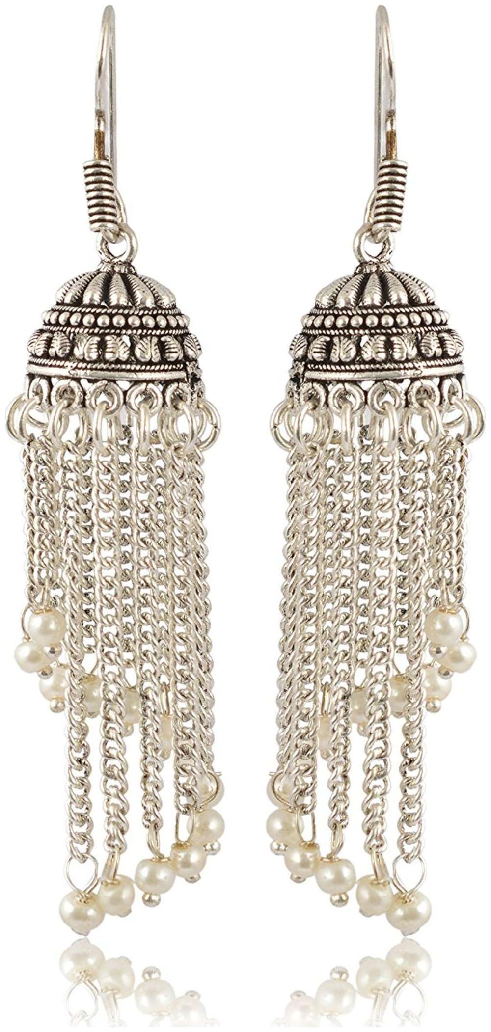 

Fashion205 Silver Metal Jhumki Earring For Women