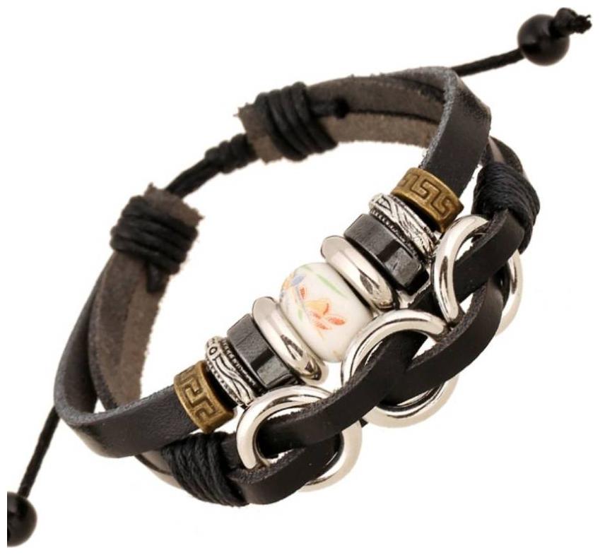 

Fashion205 Wrist Band Multicolour Leather Bracelet for Men s