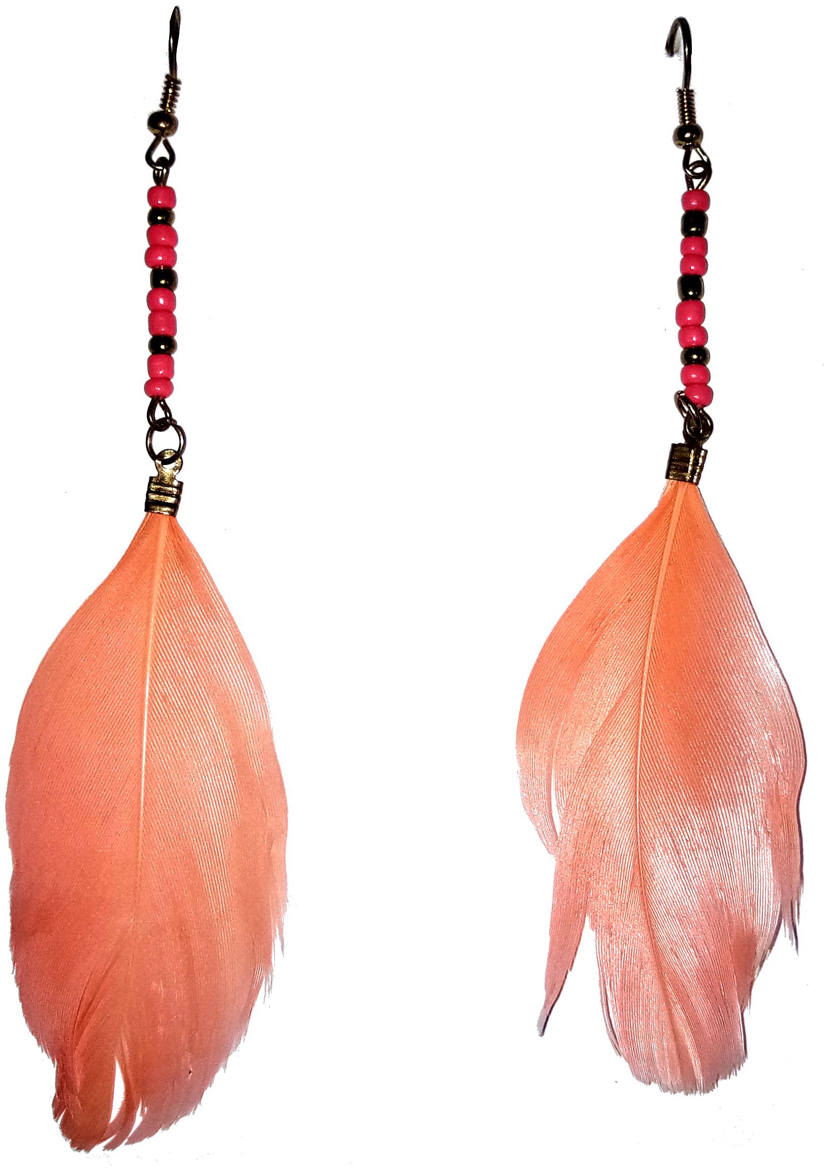 

Fashionable Orange feather earrings by Shrungarikaa