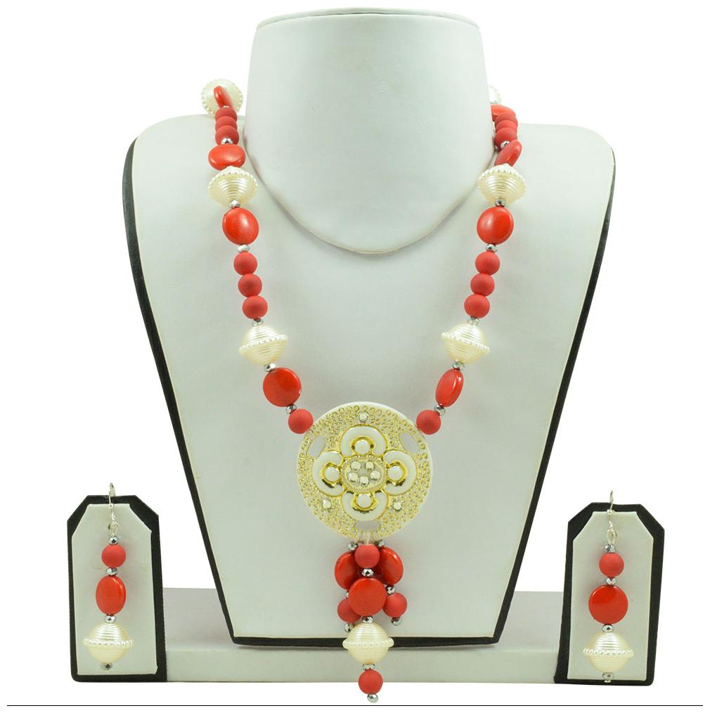 

Fashionvalley Orange Beads Designer Necklace