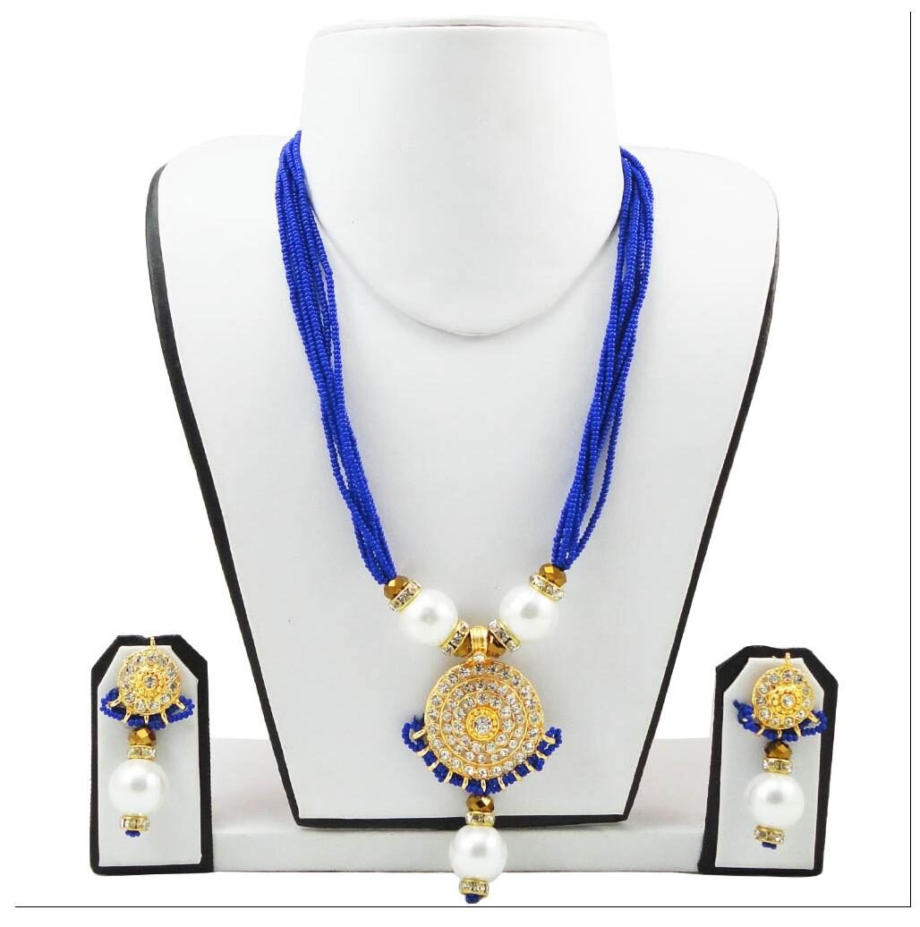 

Fashionvalley Blue Jeko Moti Traditional Necklace