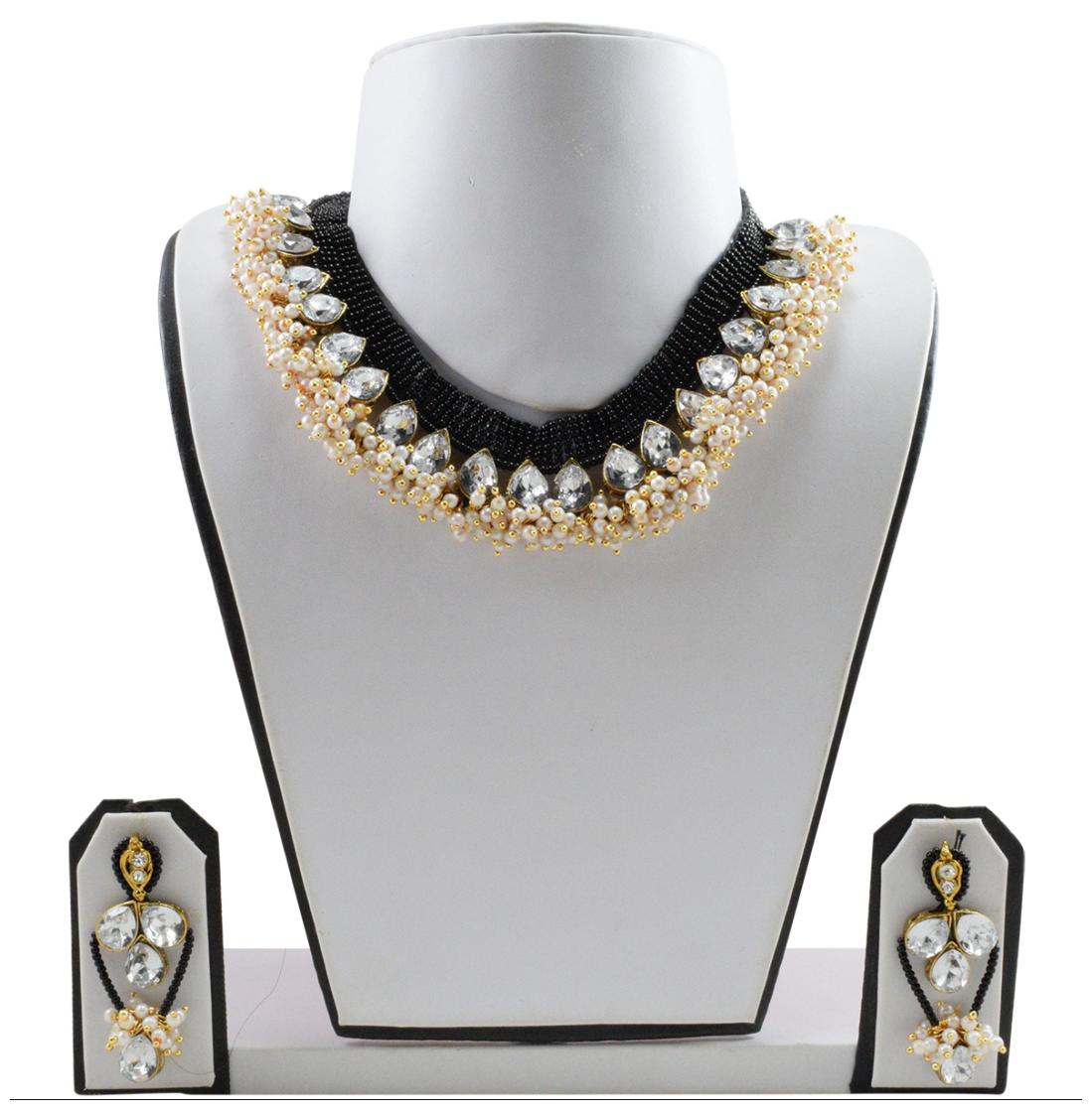 

Fashionvalley Handmade Black Jeko Moti Designer Jewellery Set