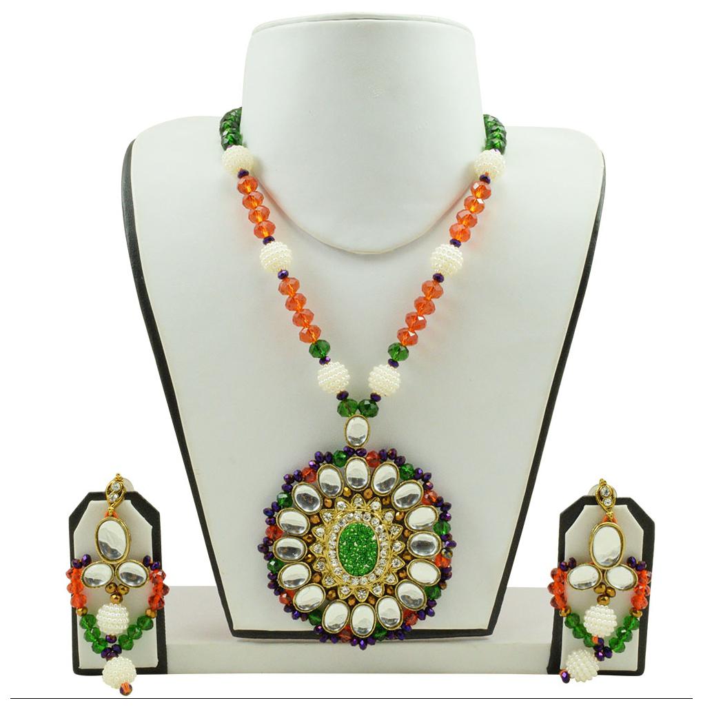 

Fashionvalley Multi Color Crystal Beads Kundan Necklace