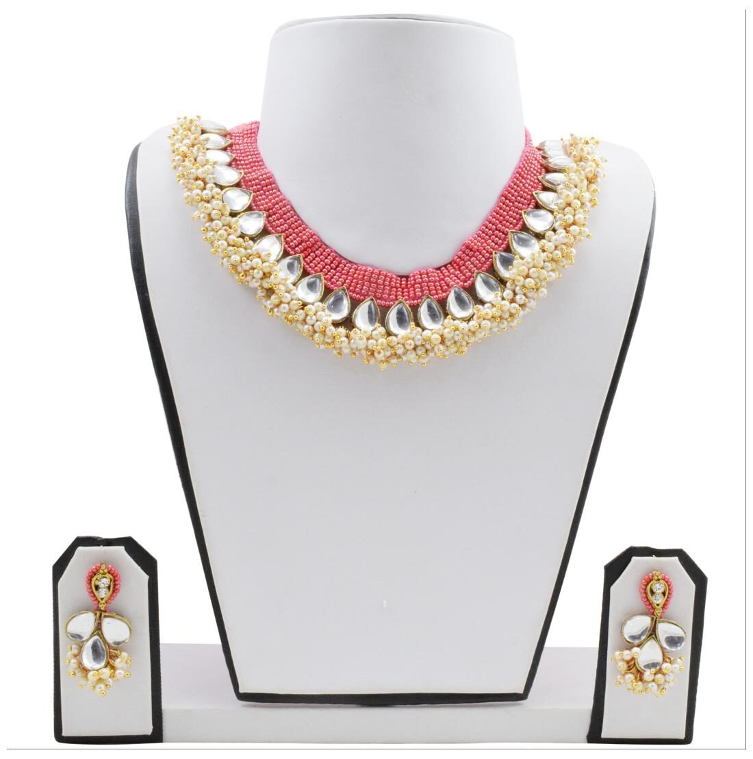 

Fashionvalley Rosy Pink Jeko Moti Designer Necklace