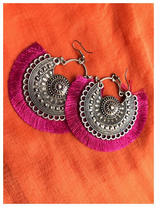 

FASHLOOK Pink Half Loop Earring For Women