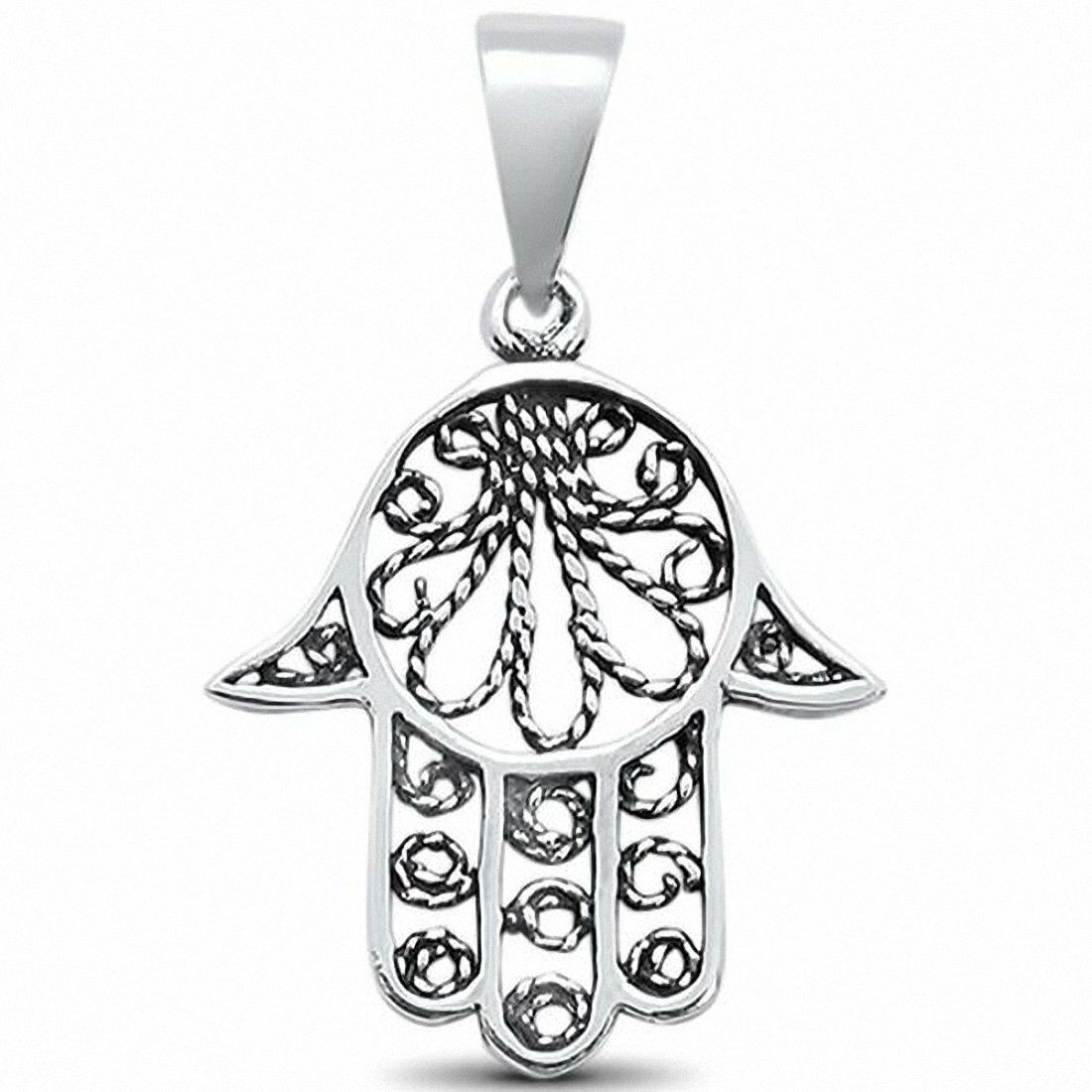 

Filigree Hamsa Pendant Charm 925 Sterling Silver Choose color