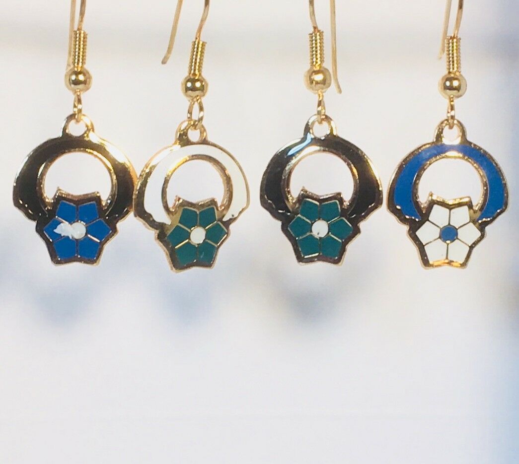 

FLOWER Dangle Earrings Stefano Vintage new Cloisonne Factory Prices Gold Plate