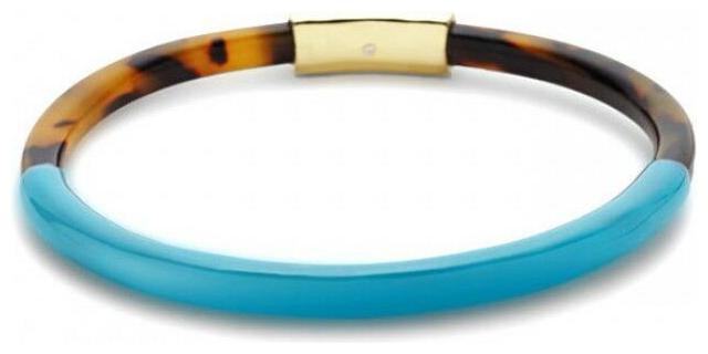 

FOSSIL NEON CORAL PINK TORT TURQUOISE TORT YELLOW TORT GOLD ENAMEL BANGLE