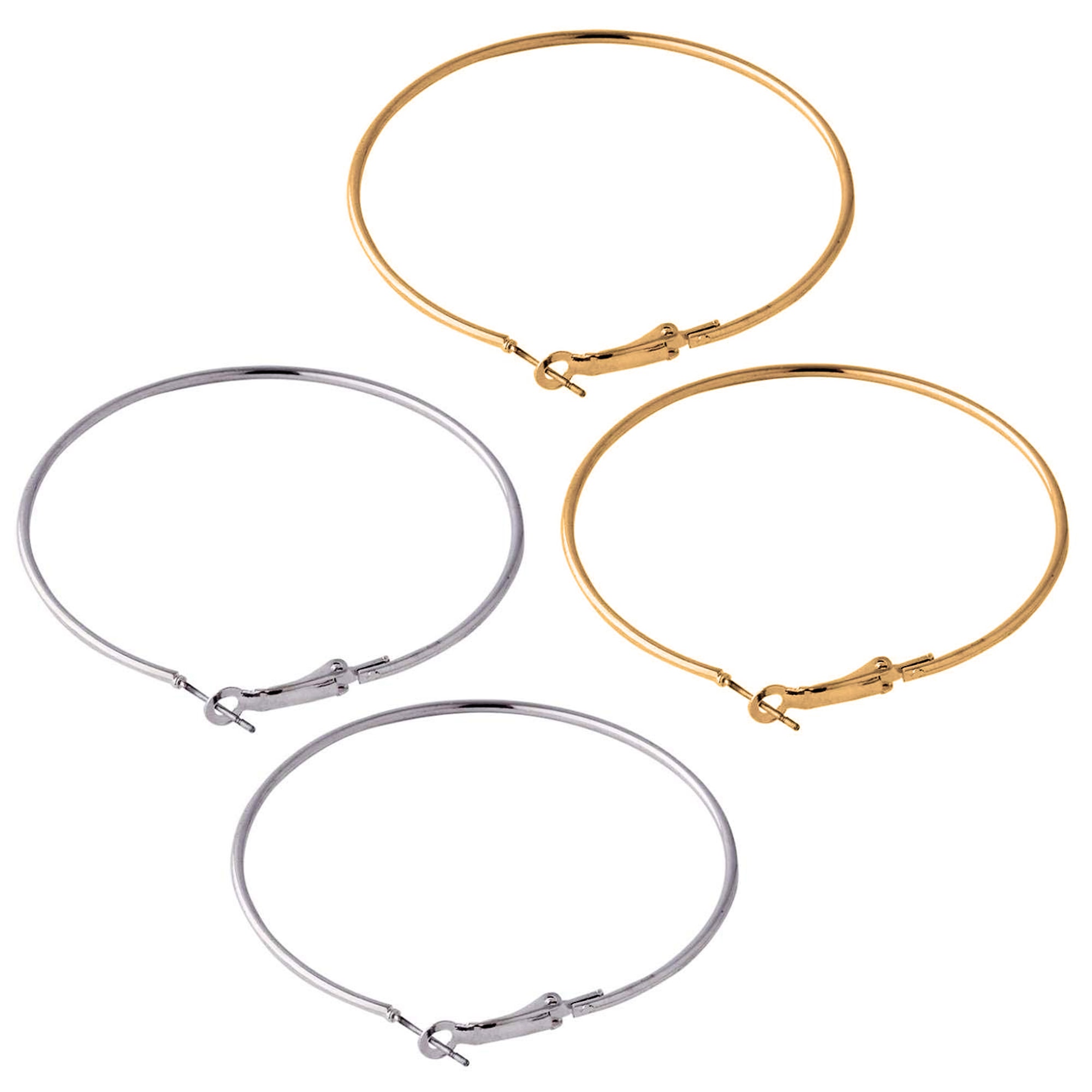 

Fresh Vibes Combo of Silver Golden Big Round Hoop Earrings for Women