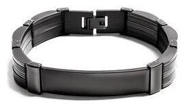 

G BY GUESS BLACK MATTE LINK ID WITH FOLDING CLASP BRACELET