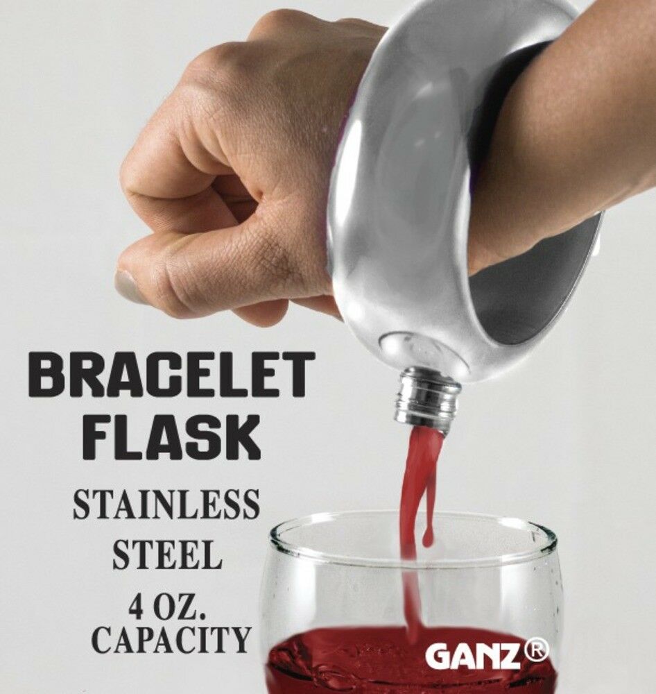 

Ganz E9 Women s Stainless Steel Bracelet Flask 4in 4 fl oz ER52561