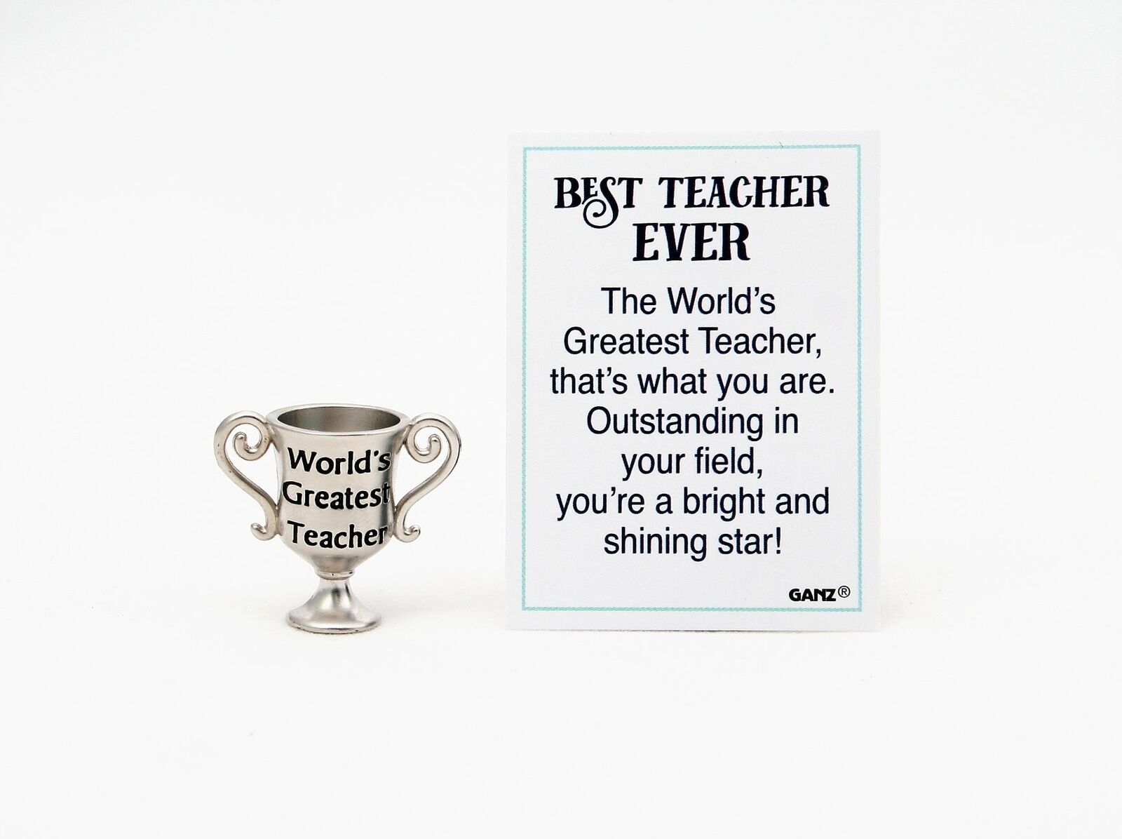 

Ganz Graduation School Best Teacher Ever Trophy Token Pocket Charm ER48003