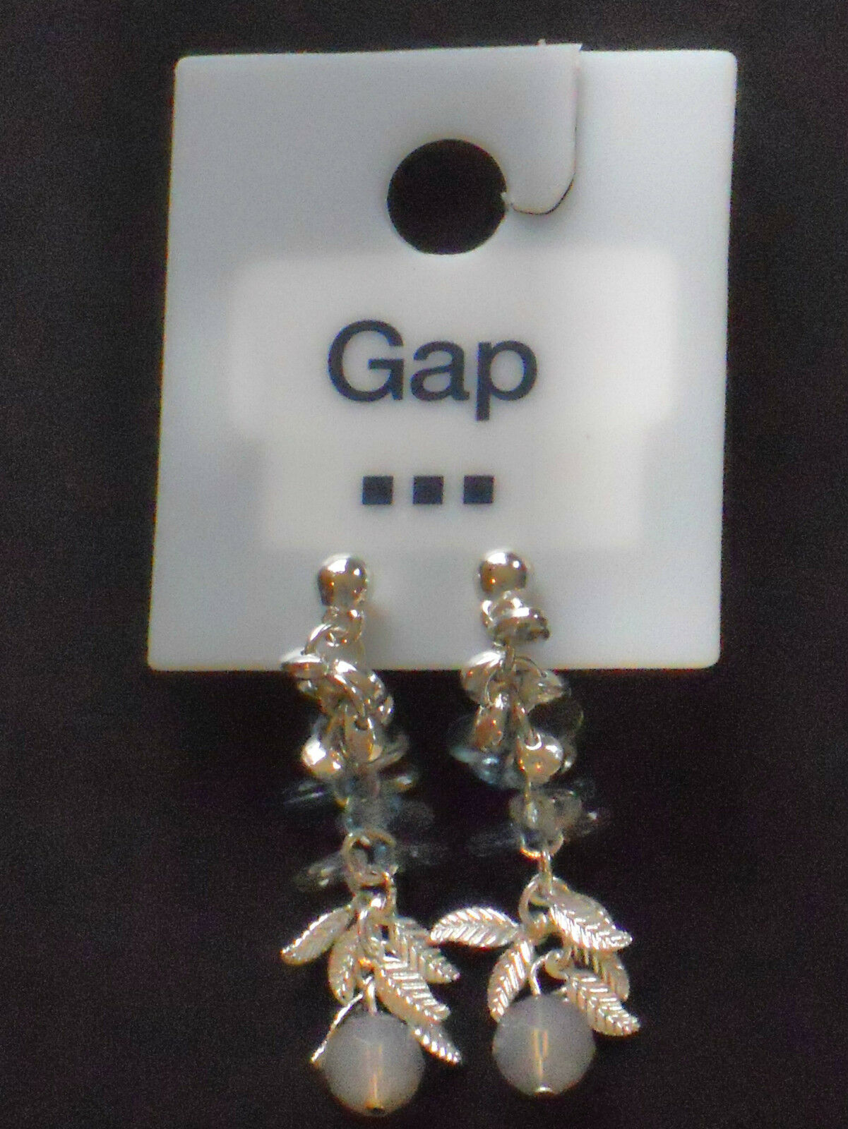 

GAP Women s Silver Tone Blue Beads Dangle Earrings