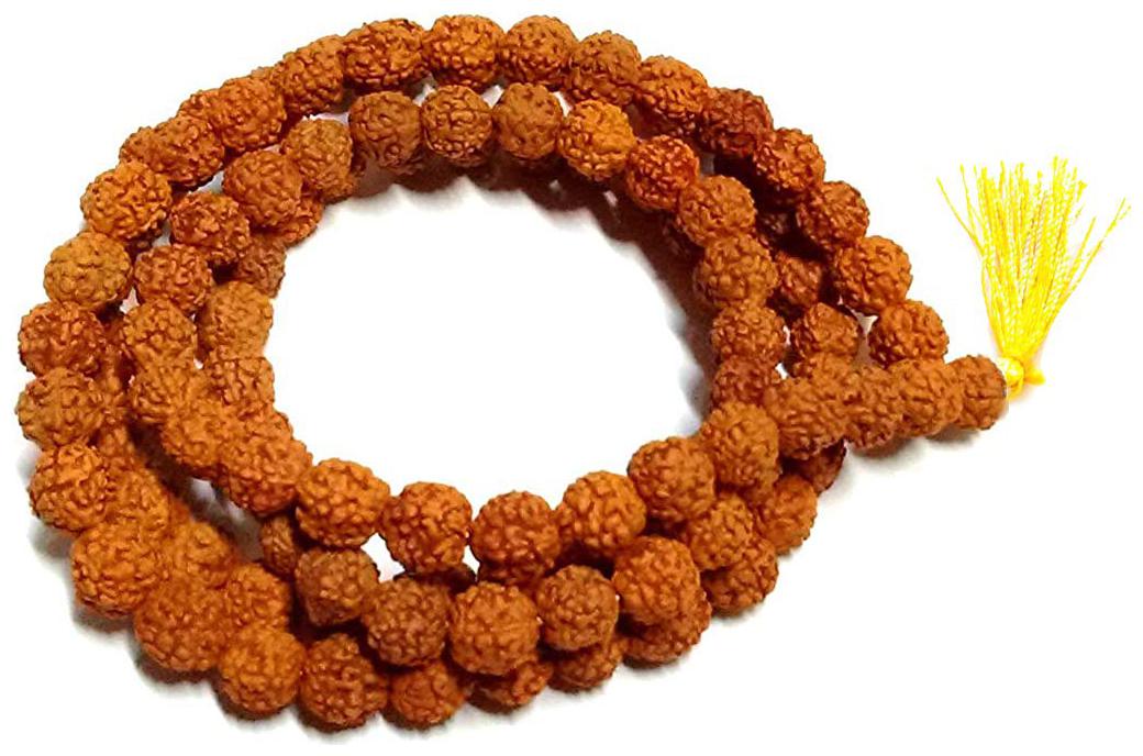 

GEMLOK 5 Mukhi Rudraksha Mala 108 Beads 7 MM (Brown)