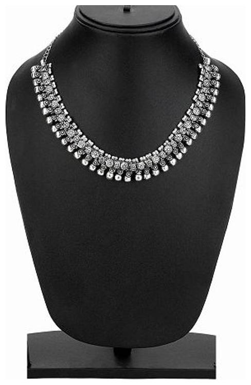 

german silver boho tribal look ghungroo choker style necklace