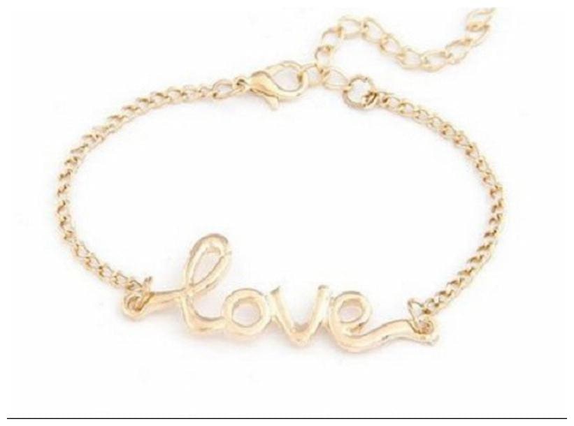 

GirlZ chic Love adjustable bracelet with chain - adjustable