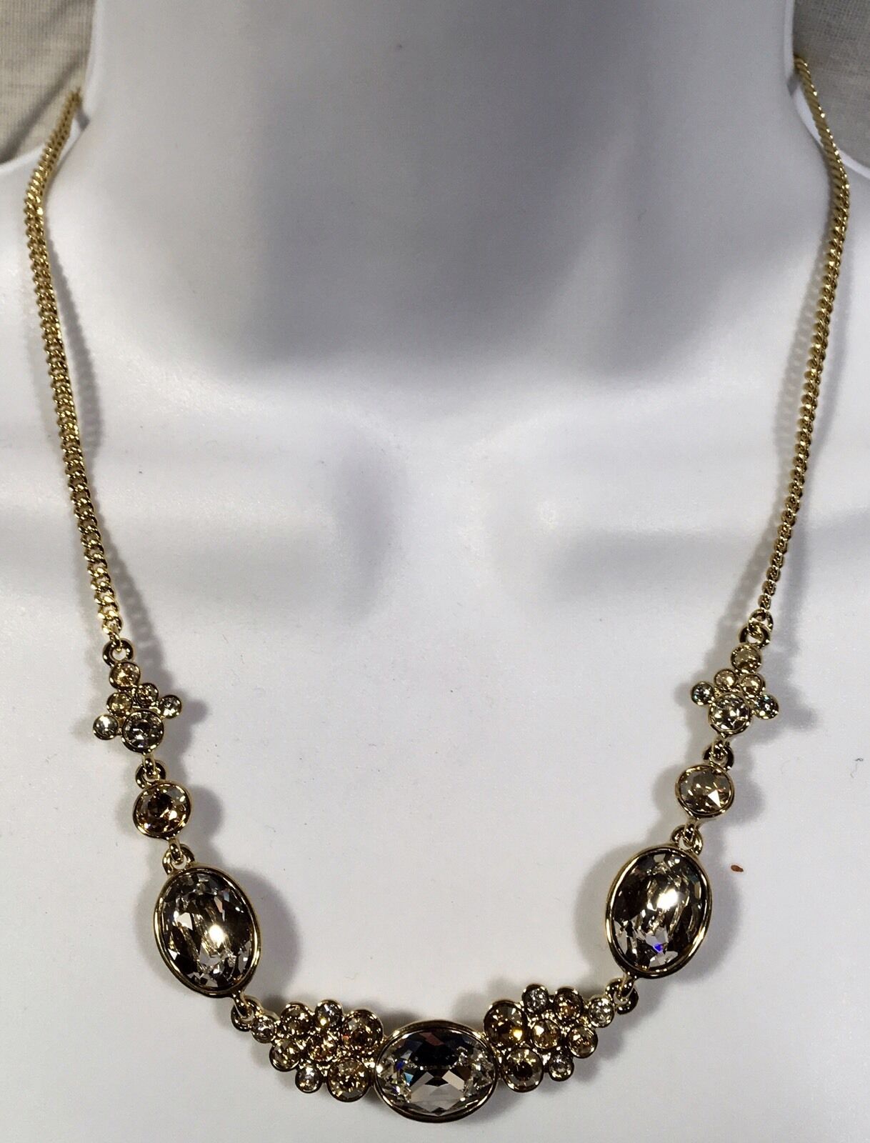 

Givenchy Gold Tone Crystal Necklace With Clear Crystal Accents 2871