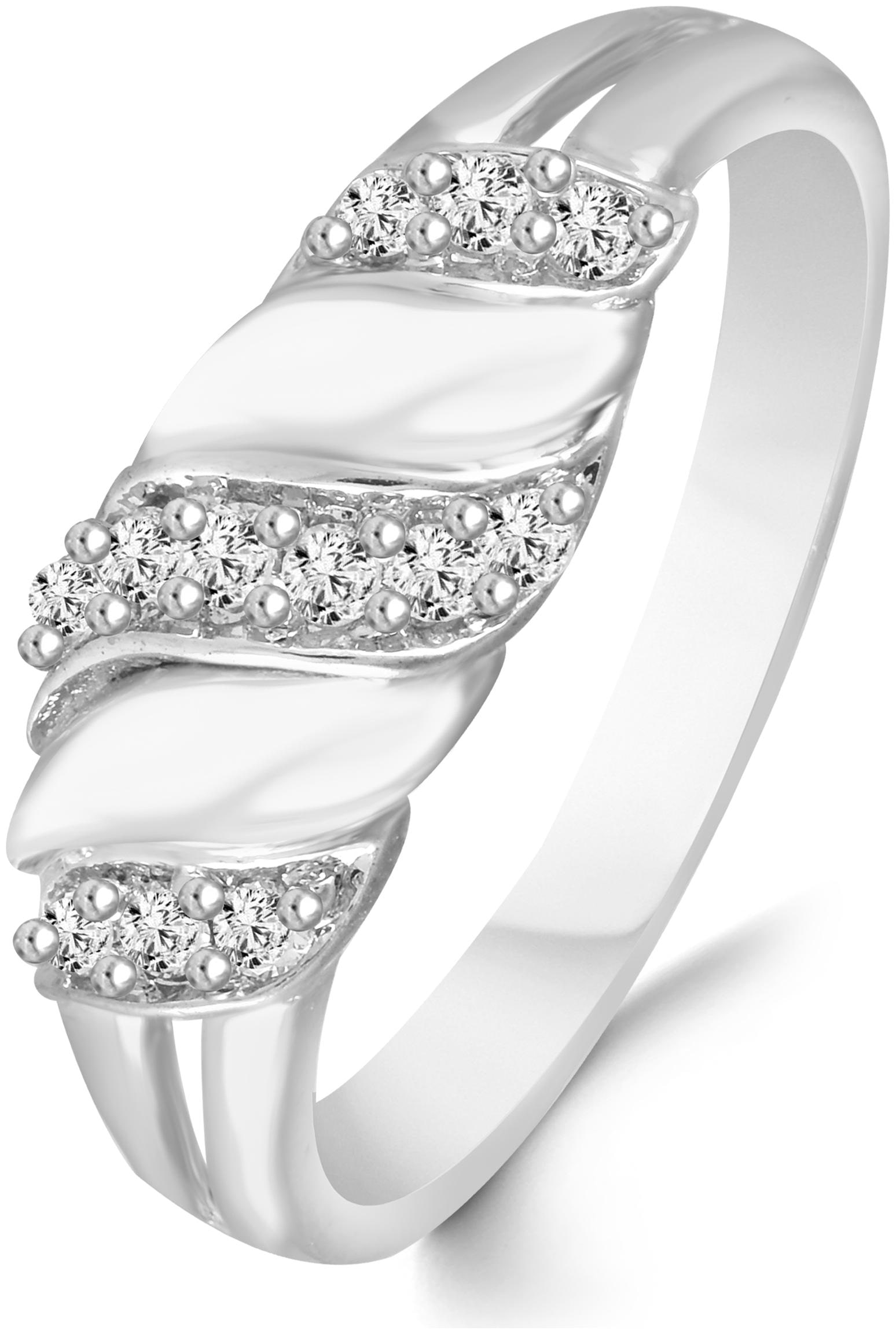 

Glittering Charm Diamond Studded Rhodium Plated Alloy Brass Cz American Diamond Finger Ring for Women Girls