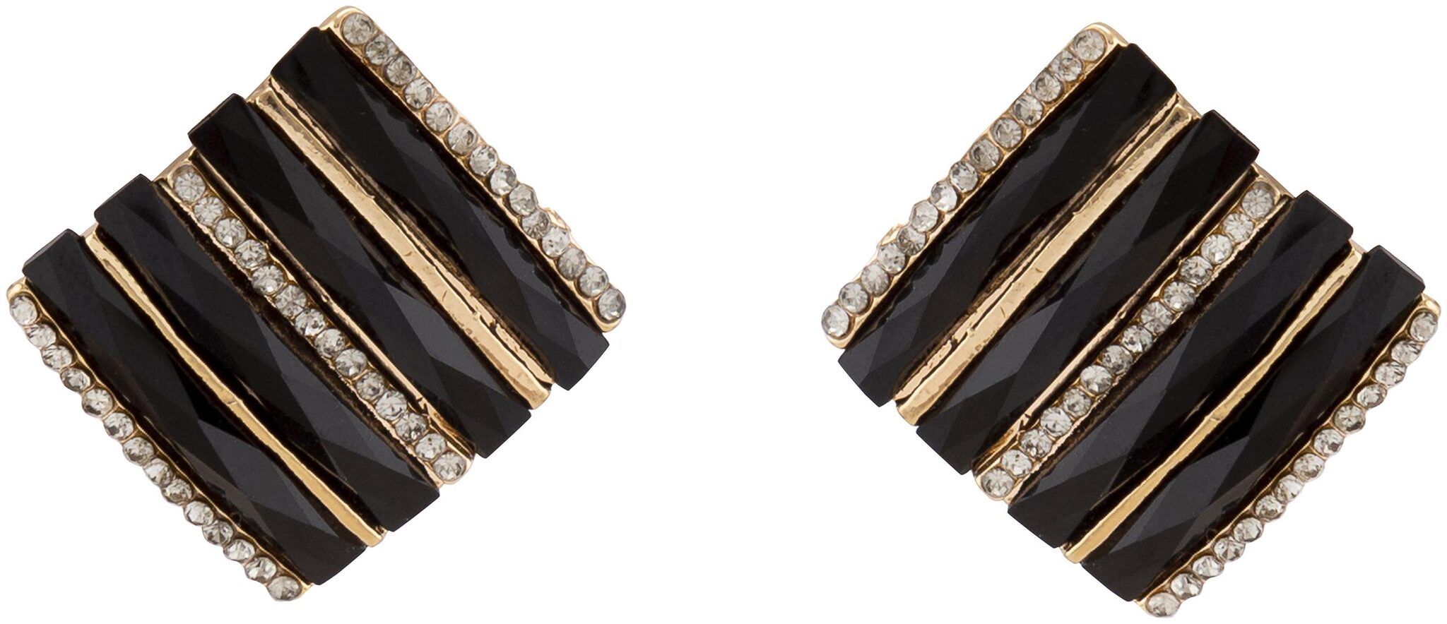 

Globus Black Grey Stone Gold Stud Earrings