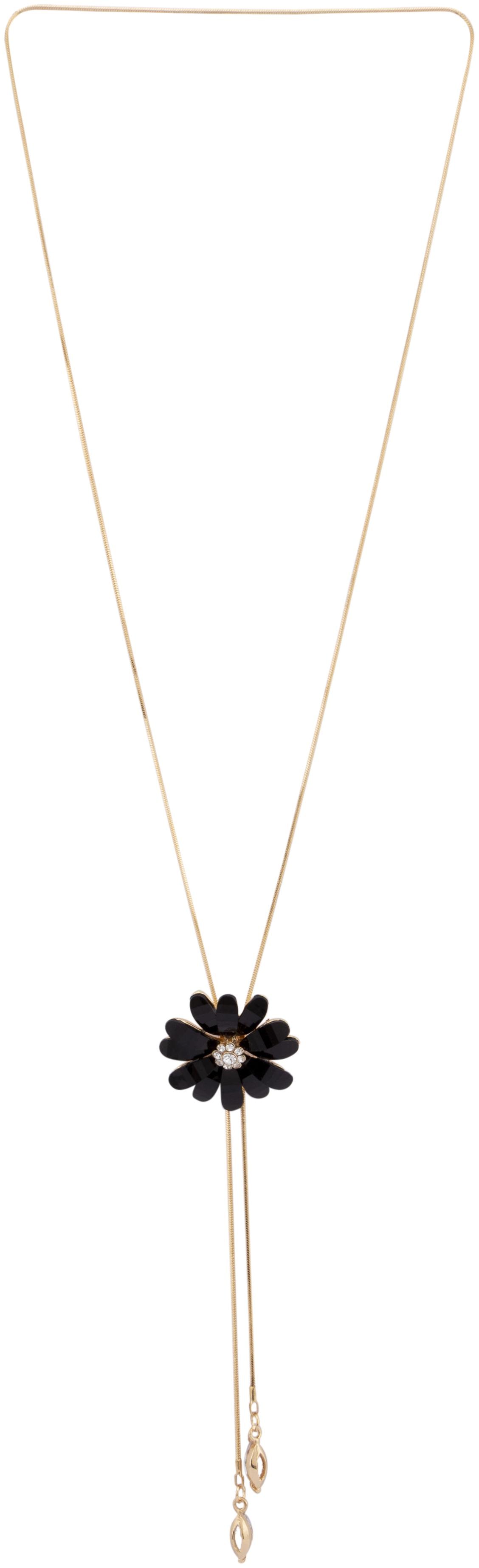 

Globus Black Pendant Gold Slider Necklace