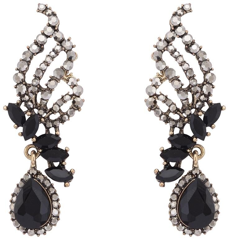 

Globus Gold Stones and Beads Drop Earrings