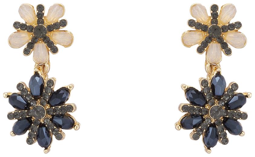 

Globus Gold Stones and Beads Drop Earrings