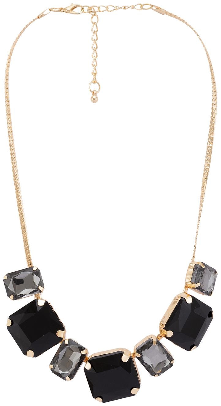 

Globus Gold Black Stones and Beads Necklace