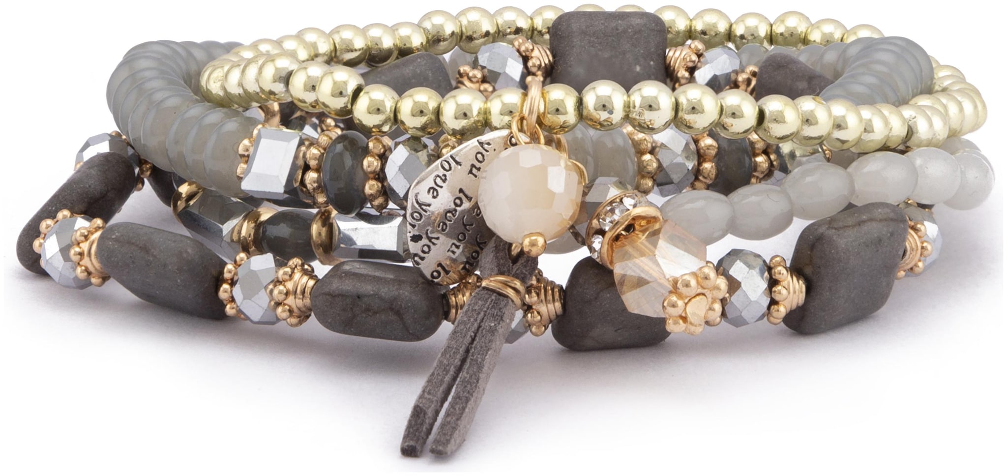 

Globus Grey Stone Gold Multi-Strand Bracelet