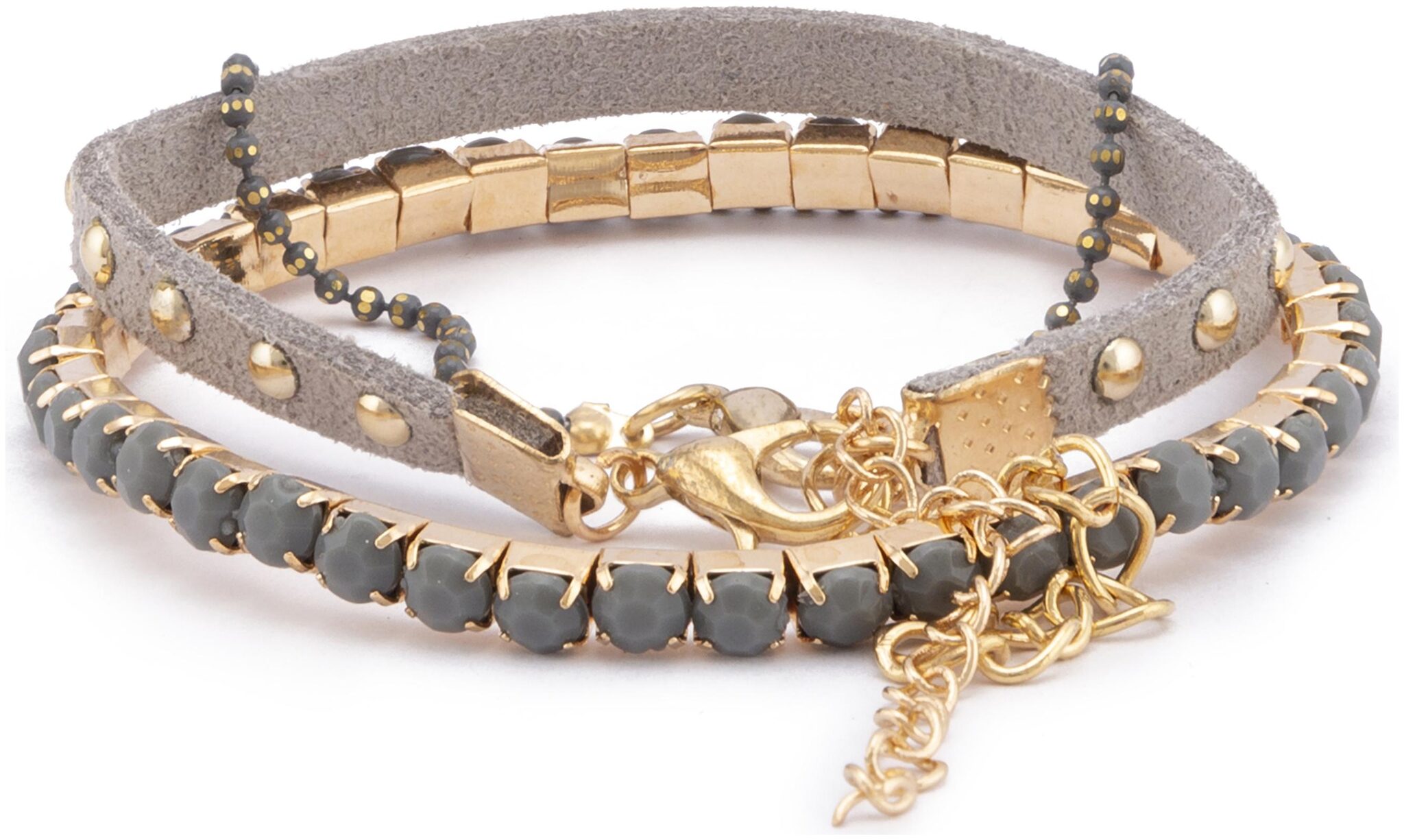

Globus Stone Suede Multi Strand Grey Bracelet