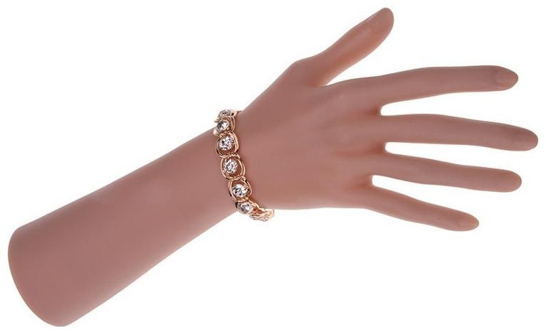 

Gold Hollow Charm Bling Stone Bracelet
