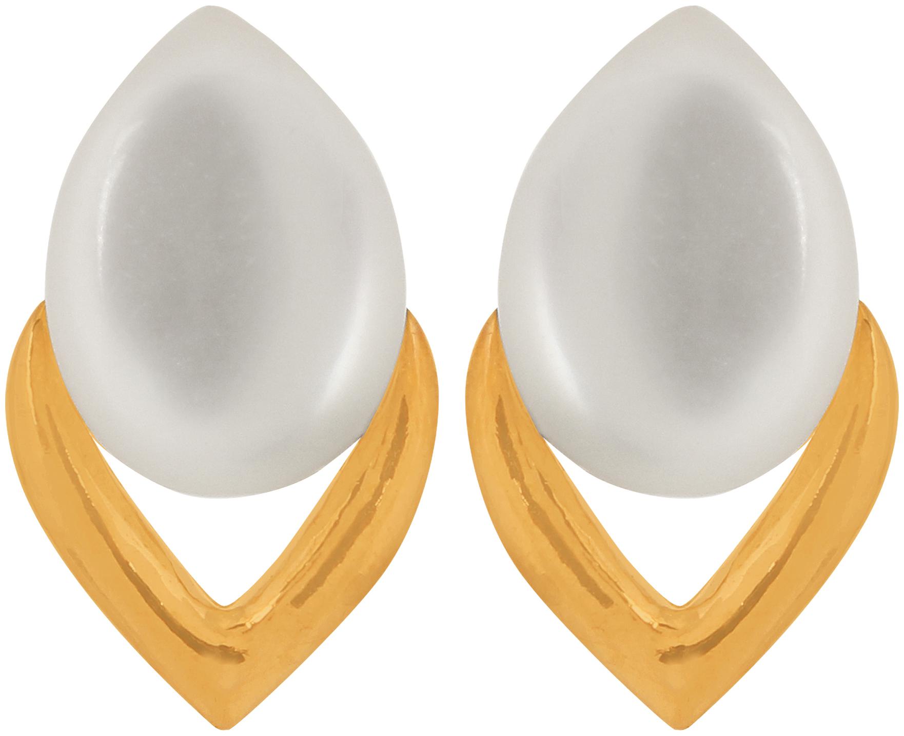 

Gold Nera Gold Off White Stud For Women